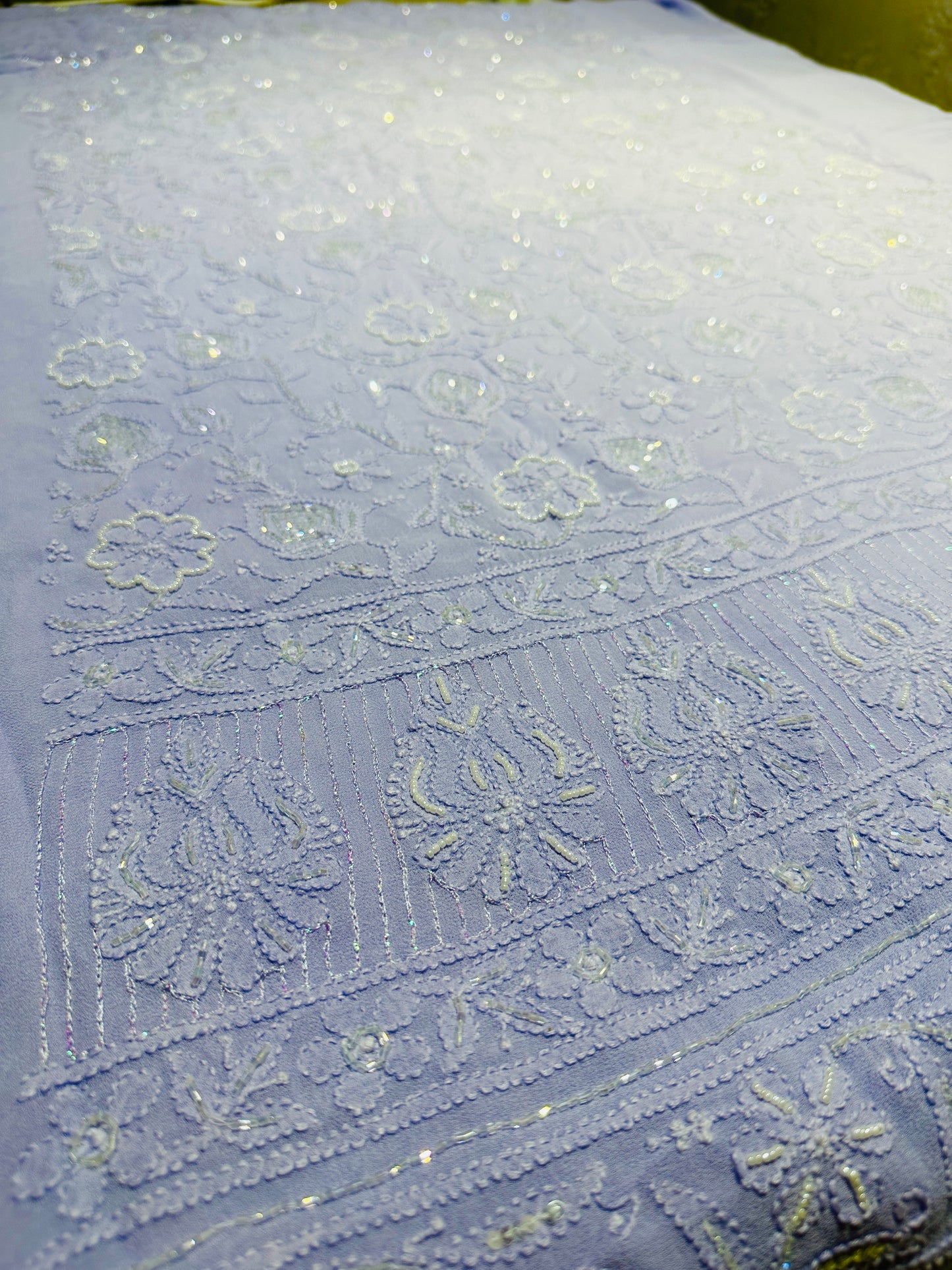 Viral Pearl & Cutdana Full Jaal Chikankari Unstitched Suit Set