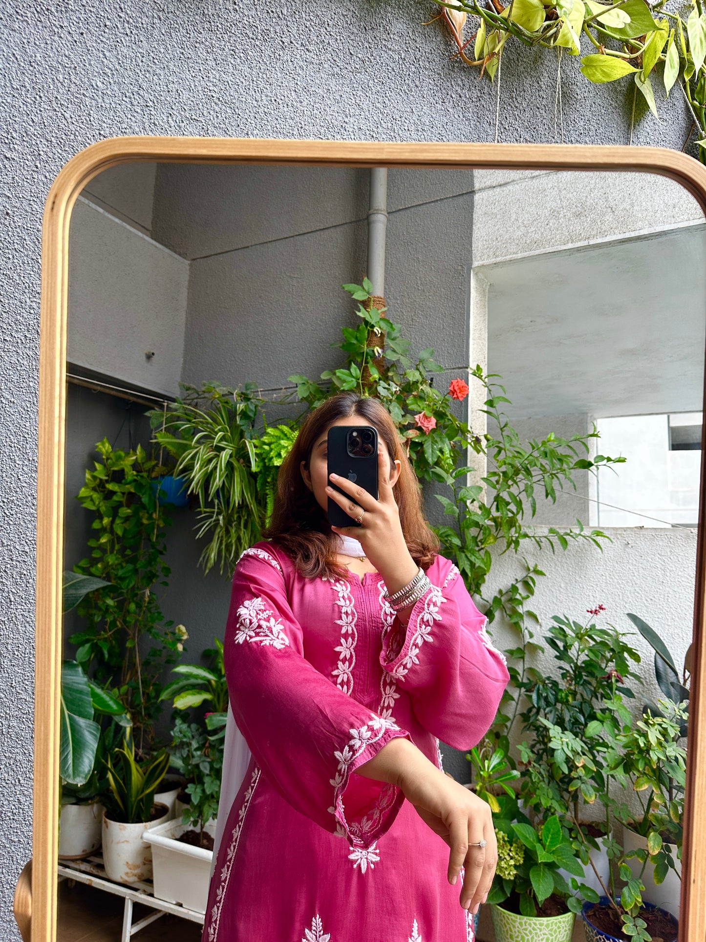 Roohi Modal Silk Chikankari A-Line Kurta