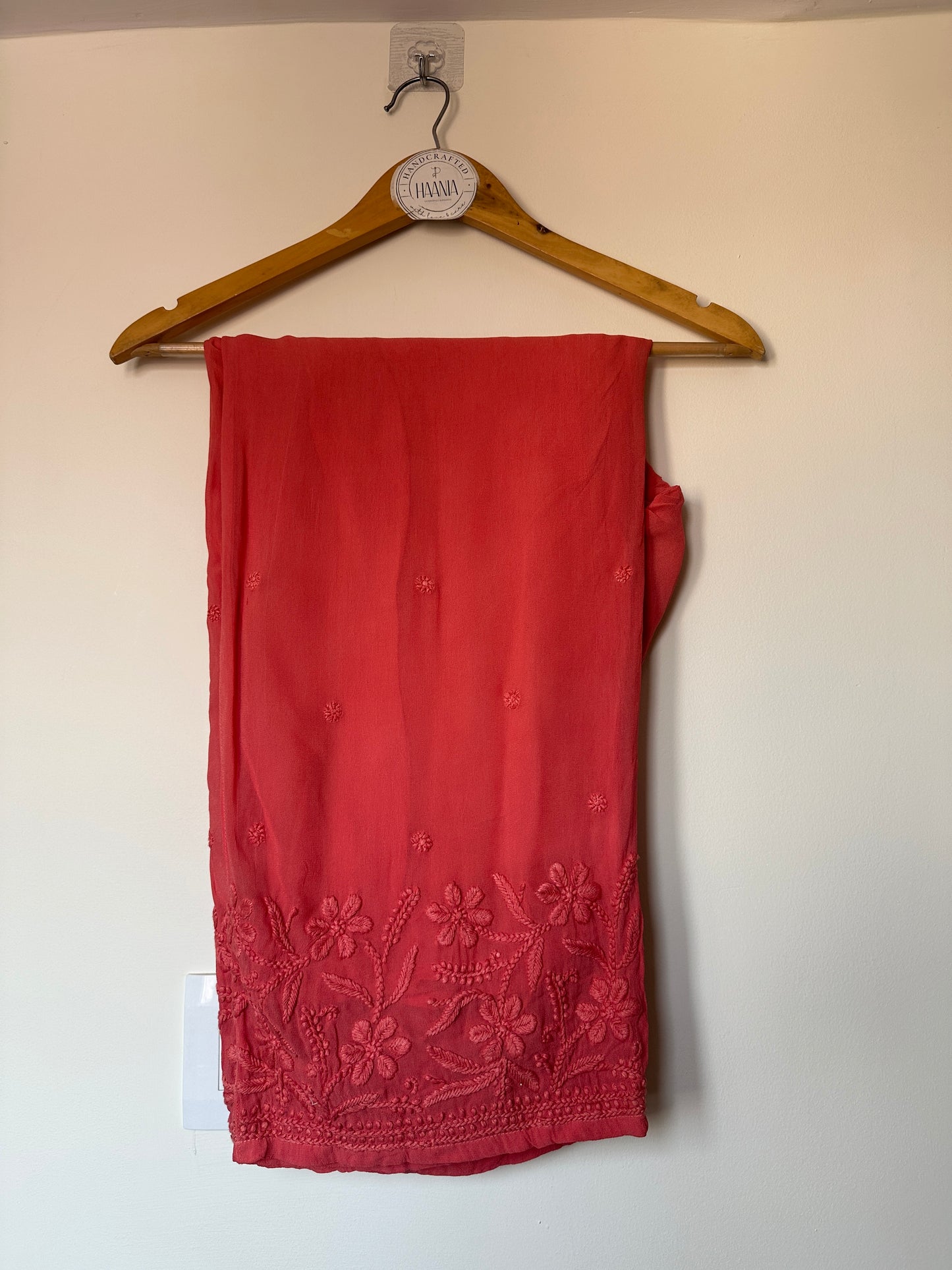 Our Viral Pearl & Cutdana Chikankari Suit Set - Carrot pink