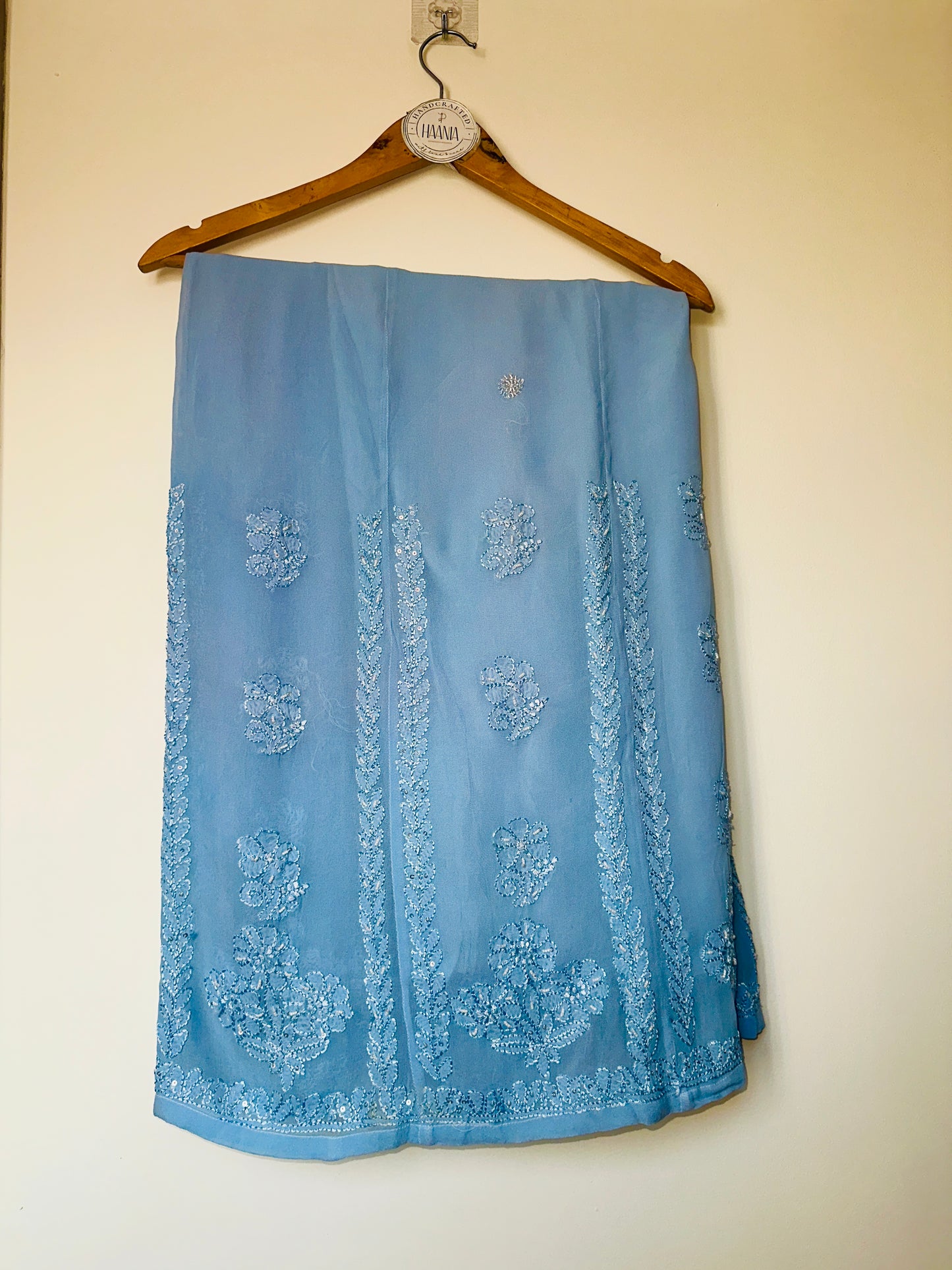 Viral Pearl & Cutdana Chikankari Suit Set - Ombré Blue