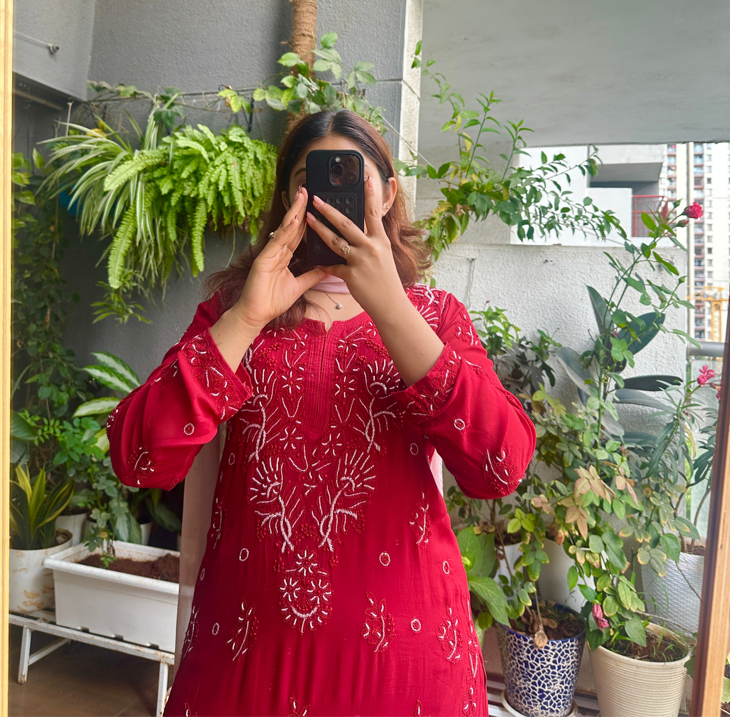 Dalila Chikankari Pearl & Cutdana Suit Set