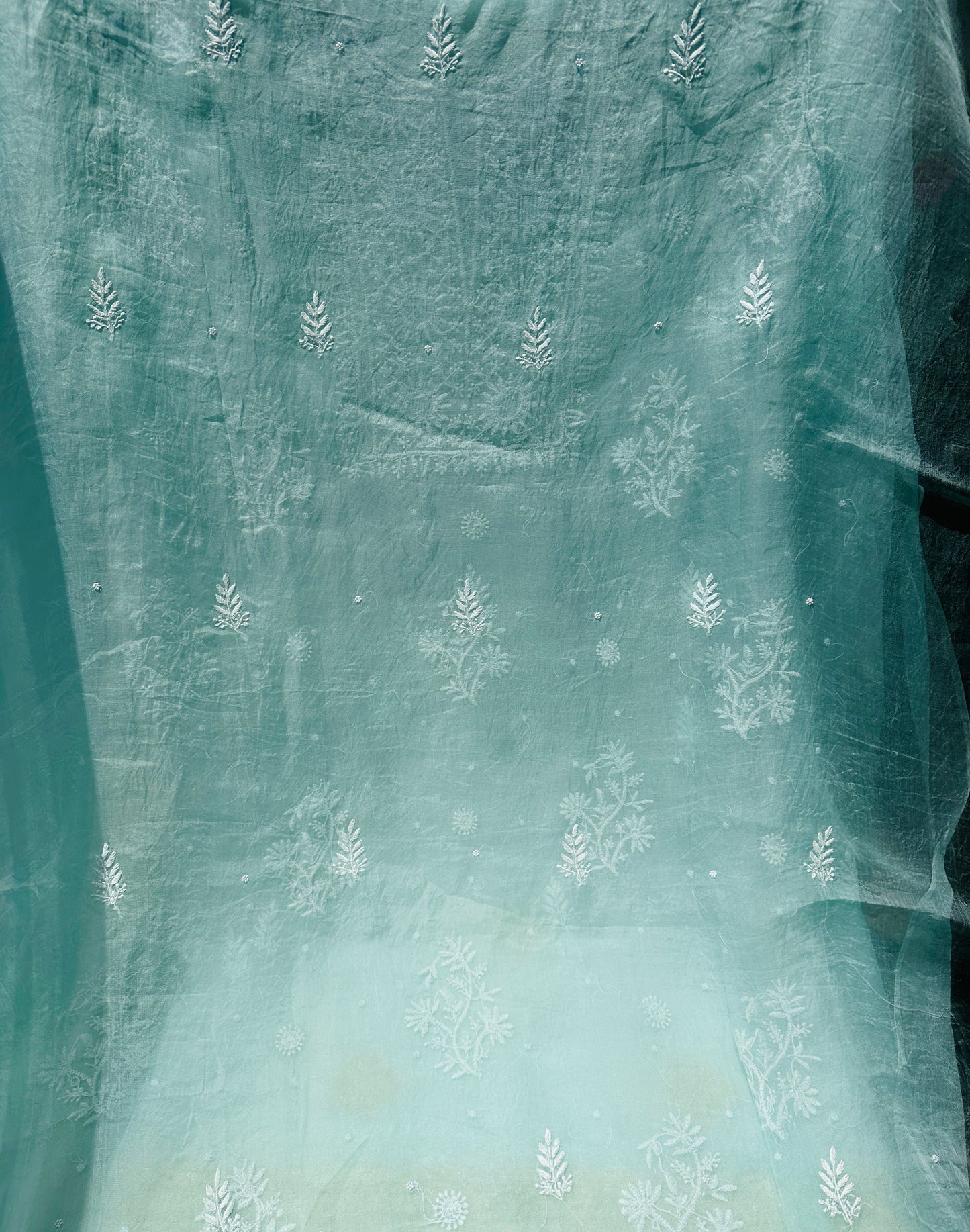 Pure Organza Silk Chikankari Suit Set