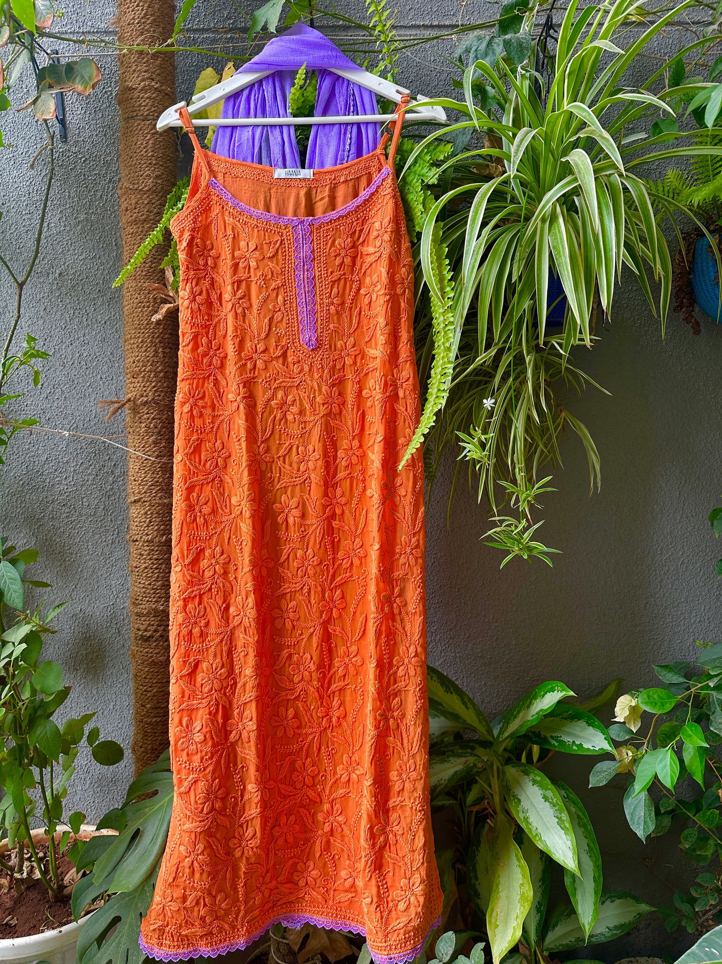 Tangy Twilight Noodle Strap Chikankari Suit Set