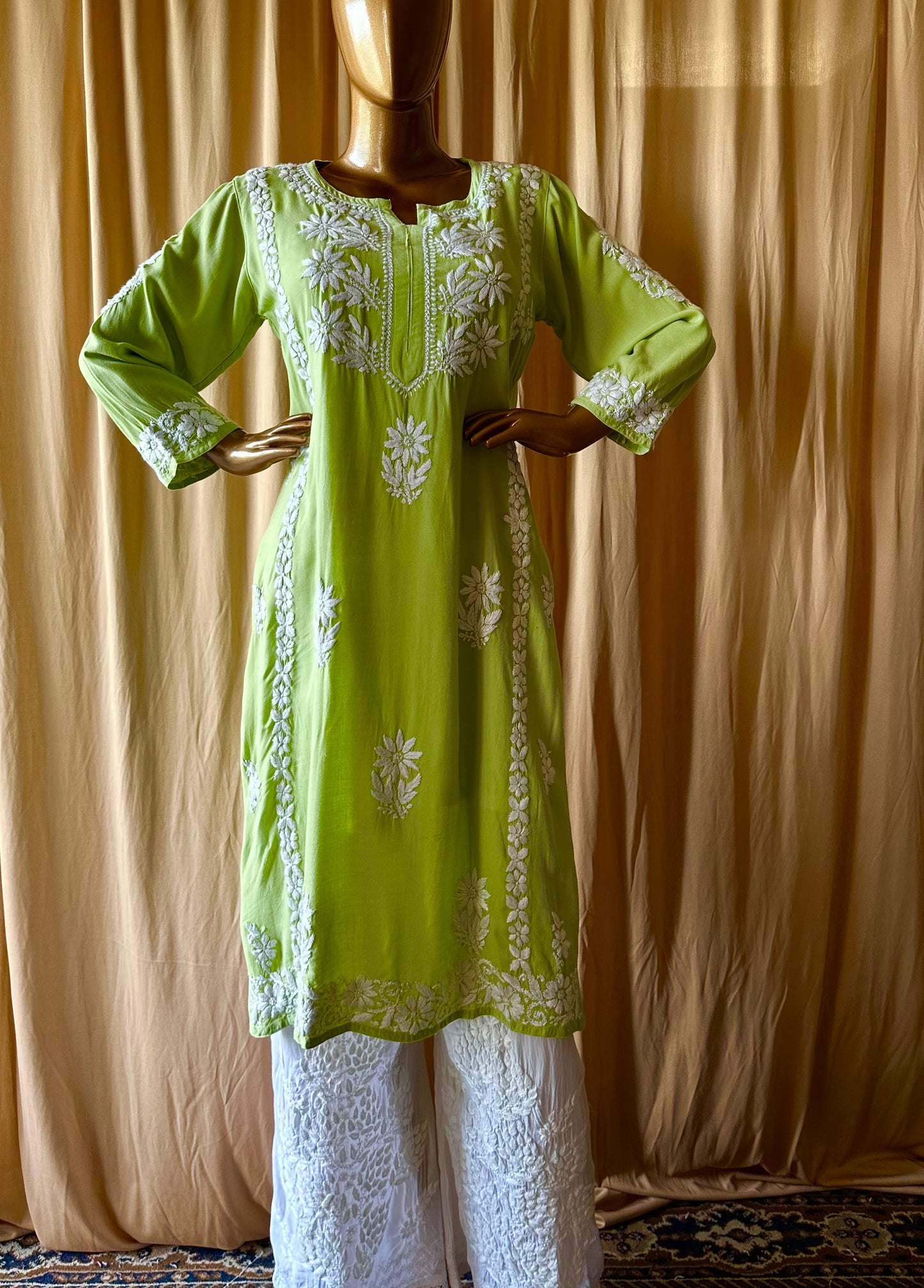 Ezra Handcrafted Chikankari Modal Cotton Kurta