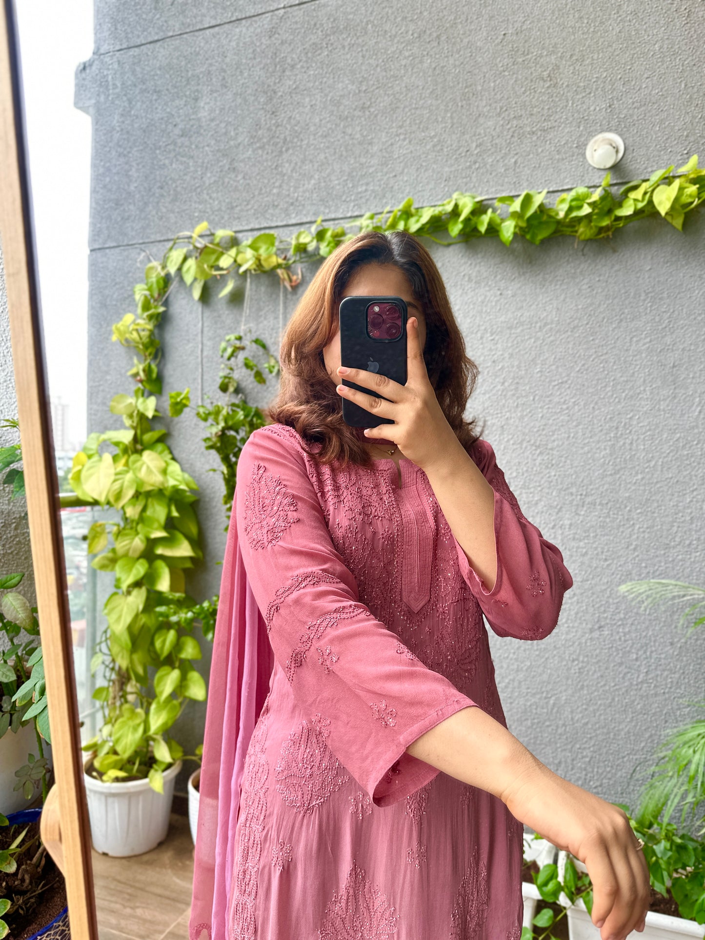Raina Handcrafted Chikankari Double Layer Garara Set