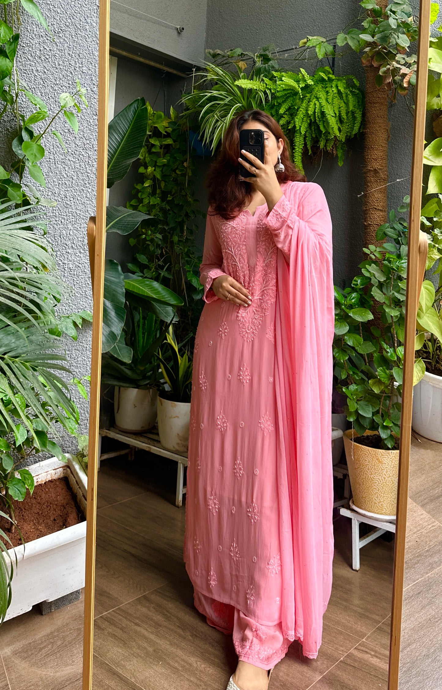 Dalila Chikankari Pearl & Cutdana Suit Set