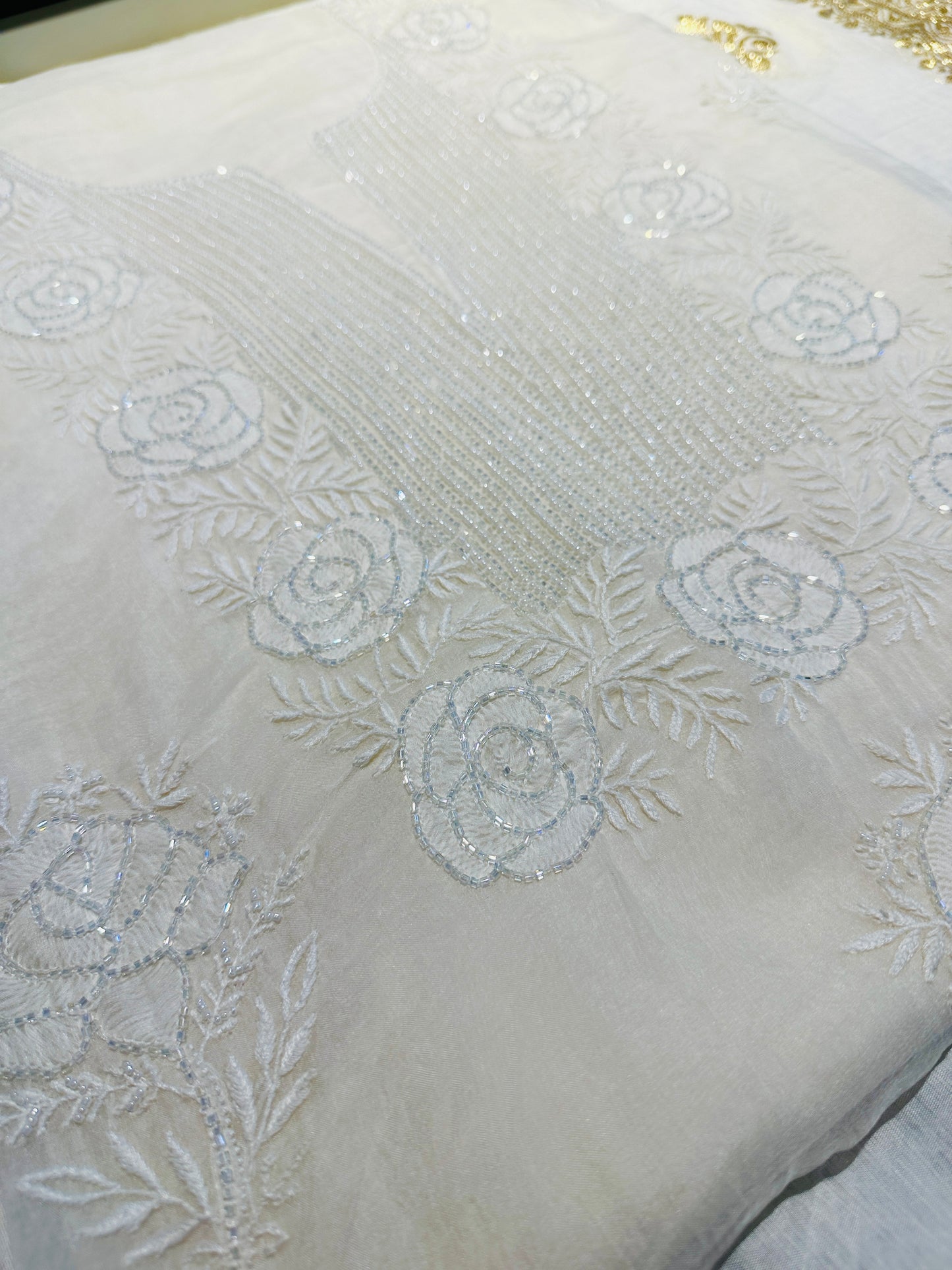 Pure Organza Silk Chikankari Suit Set