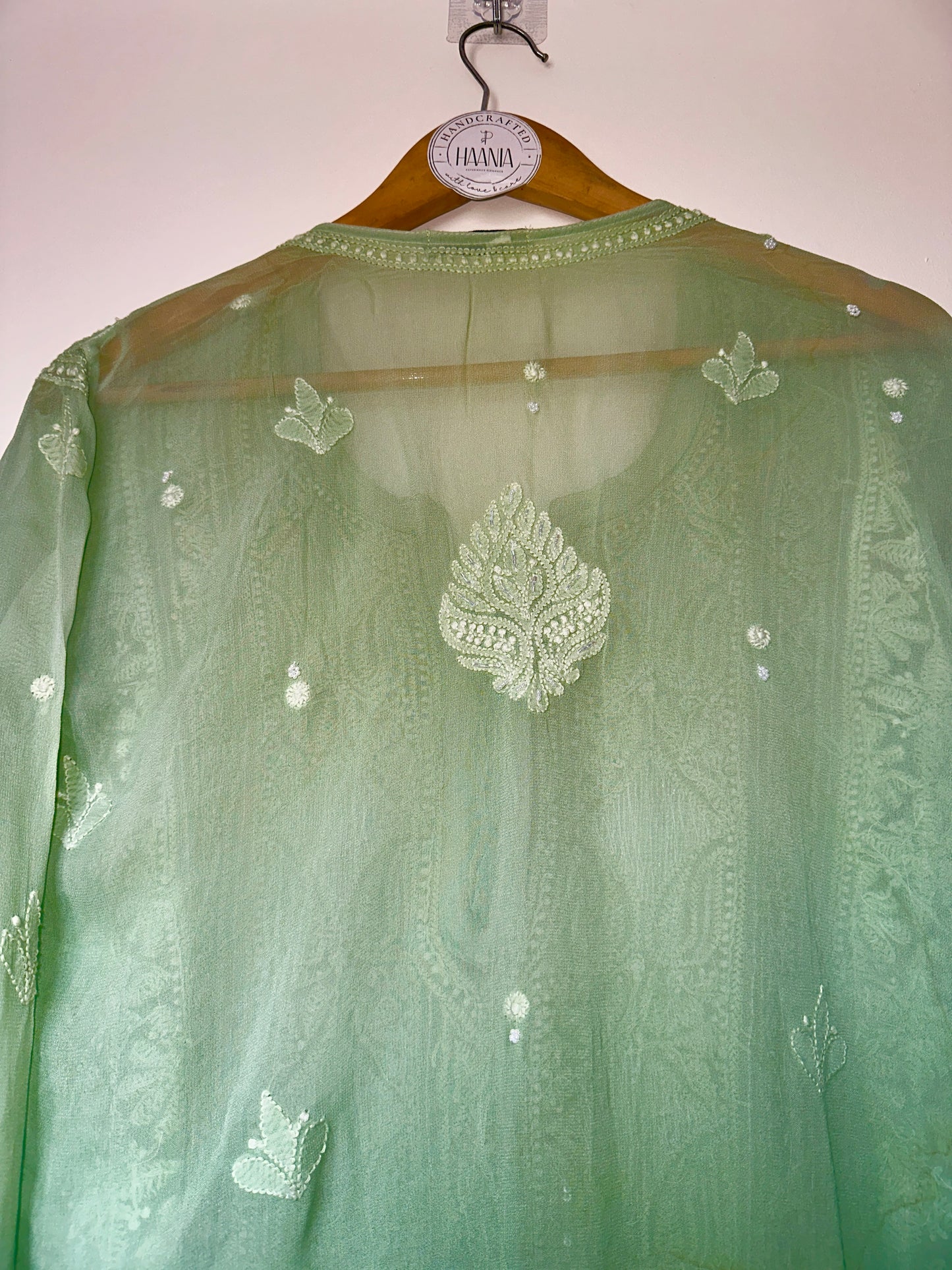 Viral Pearl & Cutdana Kurti - Ombré Green
