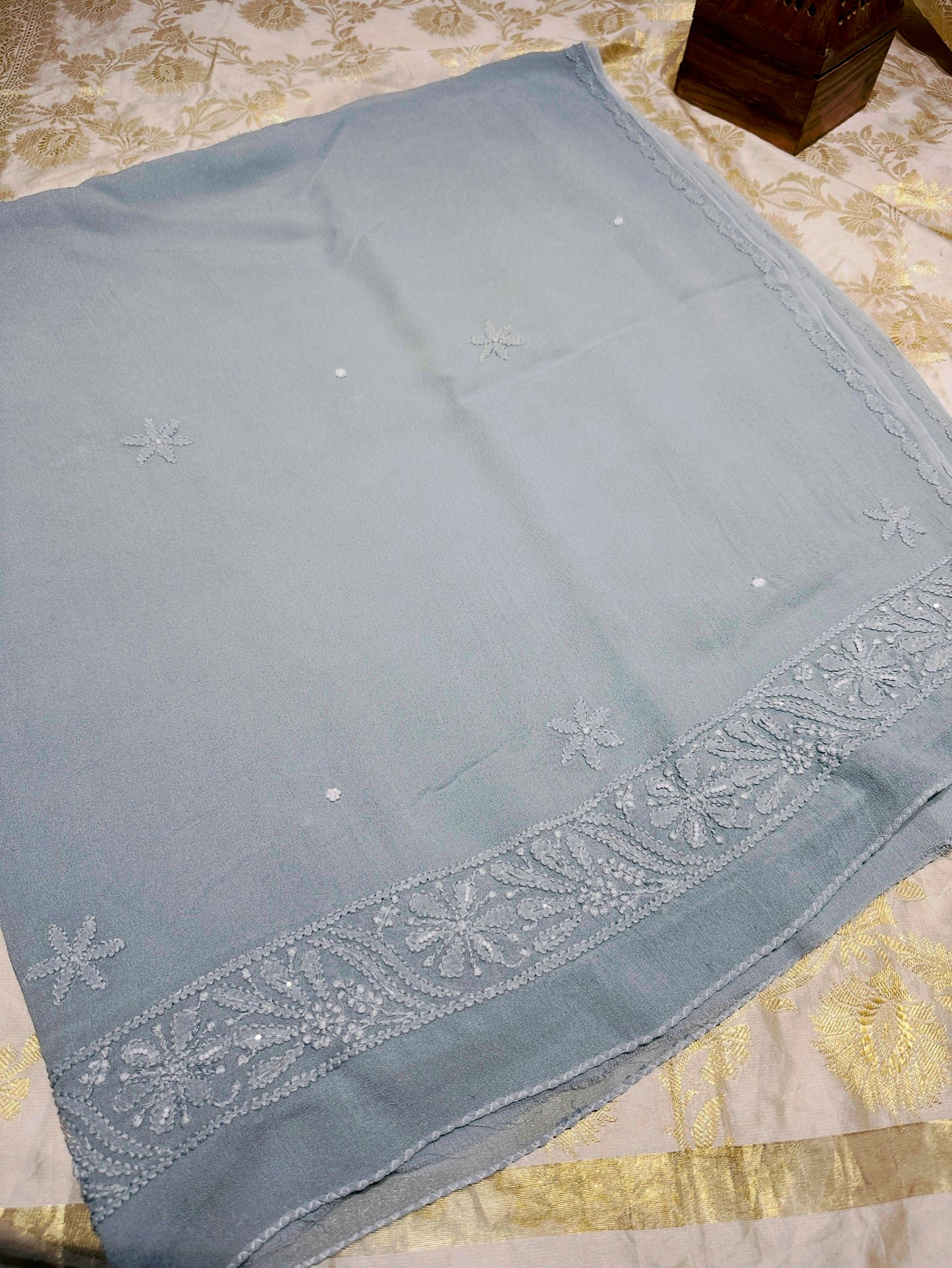 Viral Pearl & Cutdana Full Jaal Chikankari Unstitched Suit Set