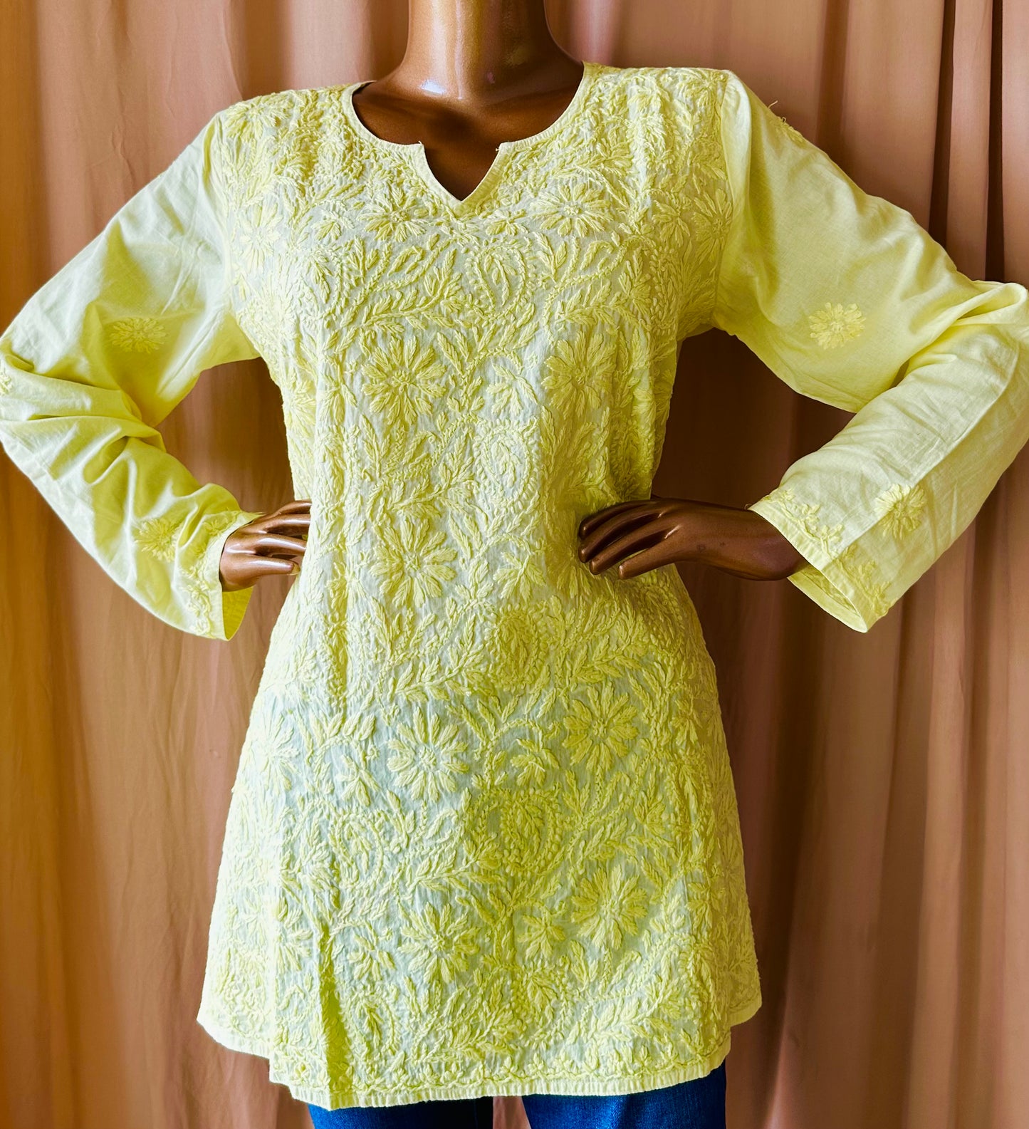 Pure Cotton Chikankari Short Kurta