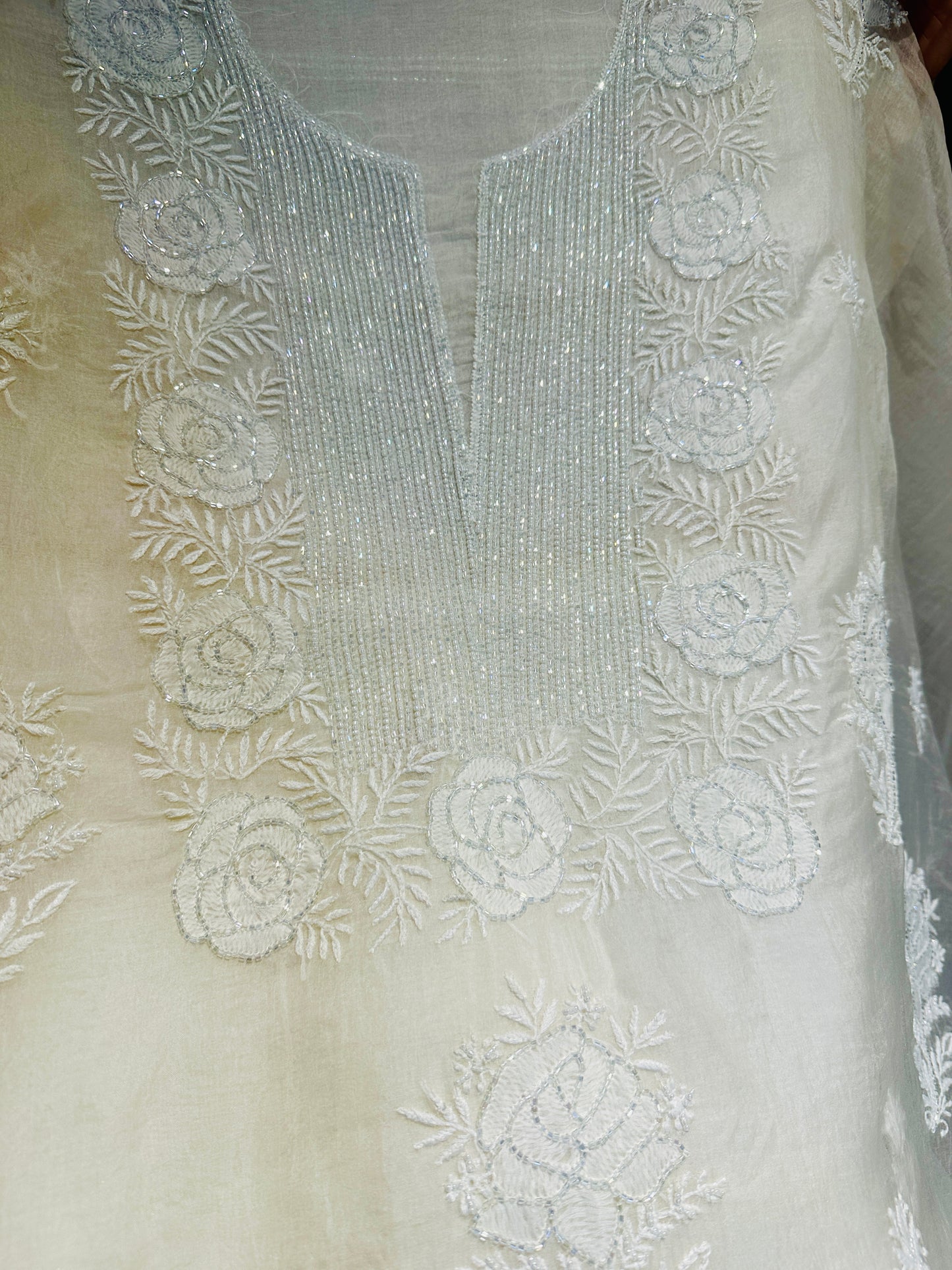Pure Organza Silk Chikankari Suit Set