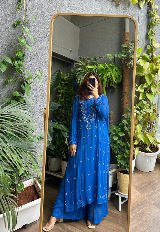 Dalila Chikankari Pearl & Cutdana Suit Set