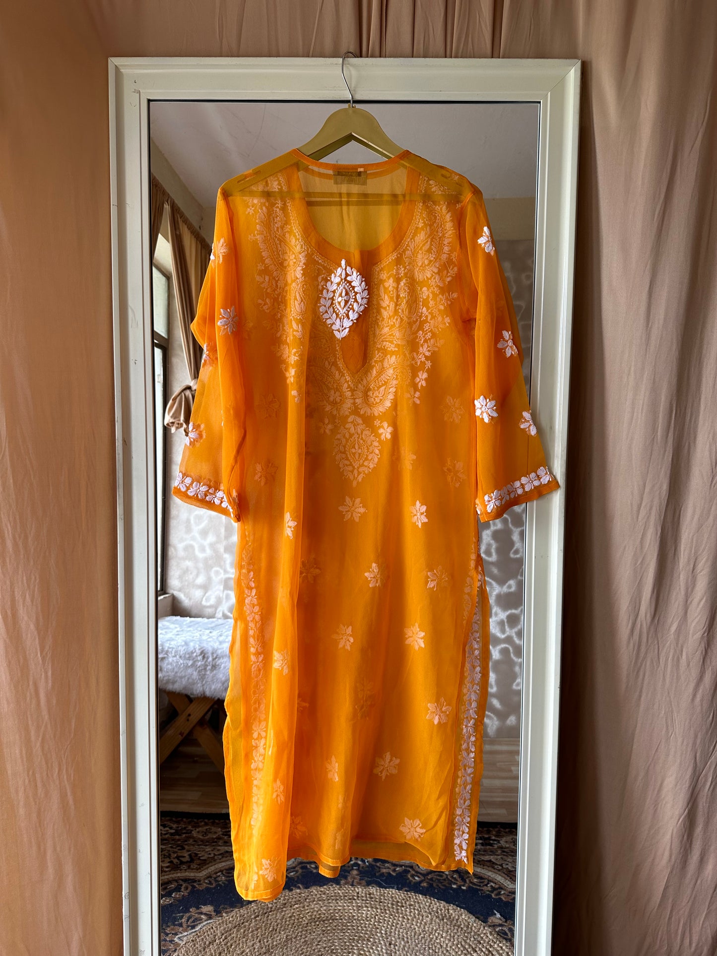 Handcrafted Chikankari Georgette Kurta