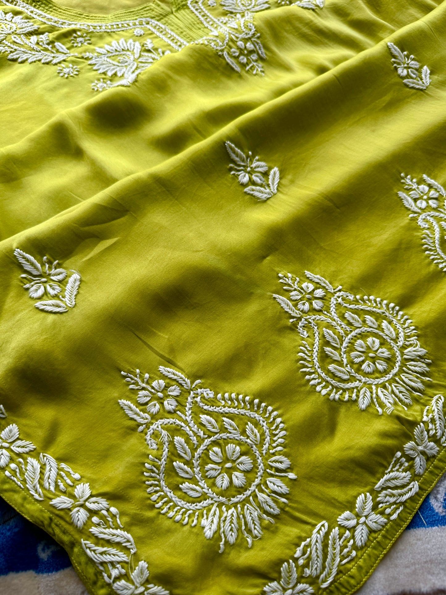 Handcrafted Chikankari Premium Modal Silk Kurta