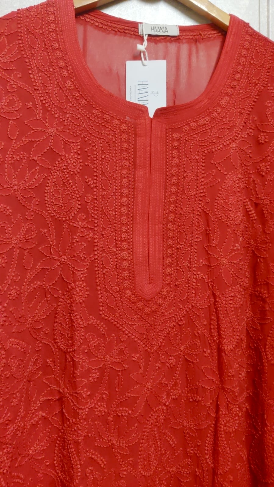 Handcrafted Chikankari Premium viscose Long Kurta