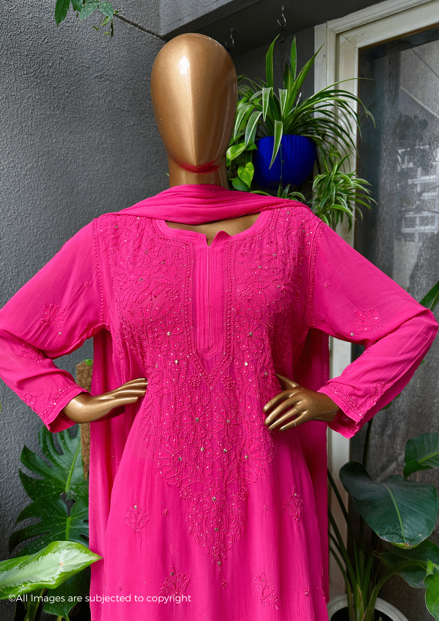 Adila Chikankari Full Jaal Suit Set