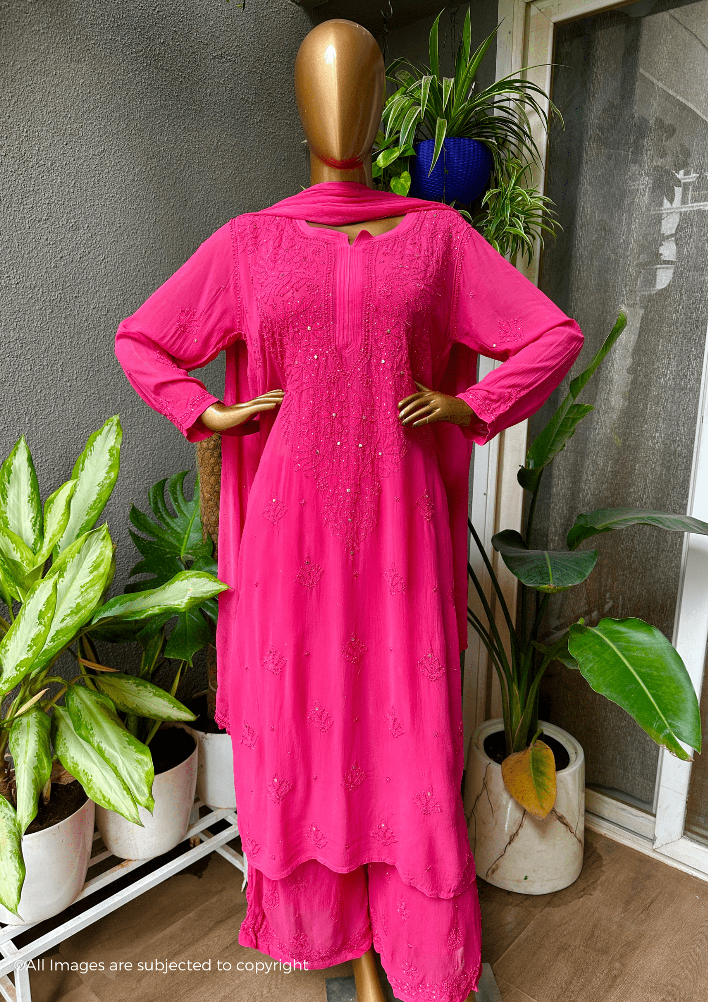 Adila Chikankari Full Jaal Suit Set