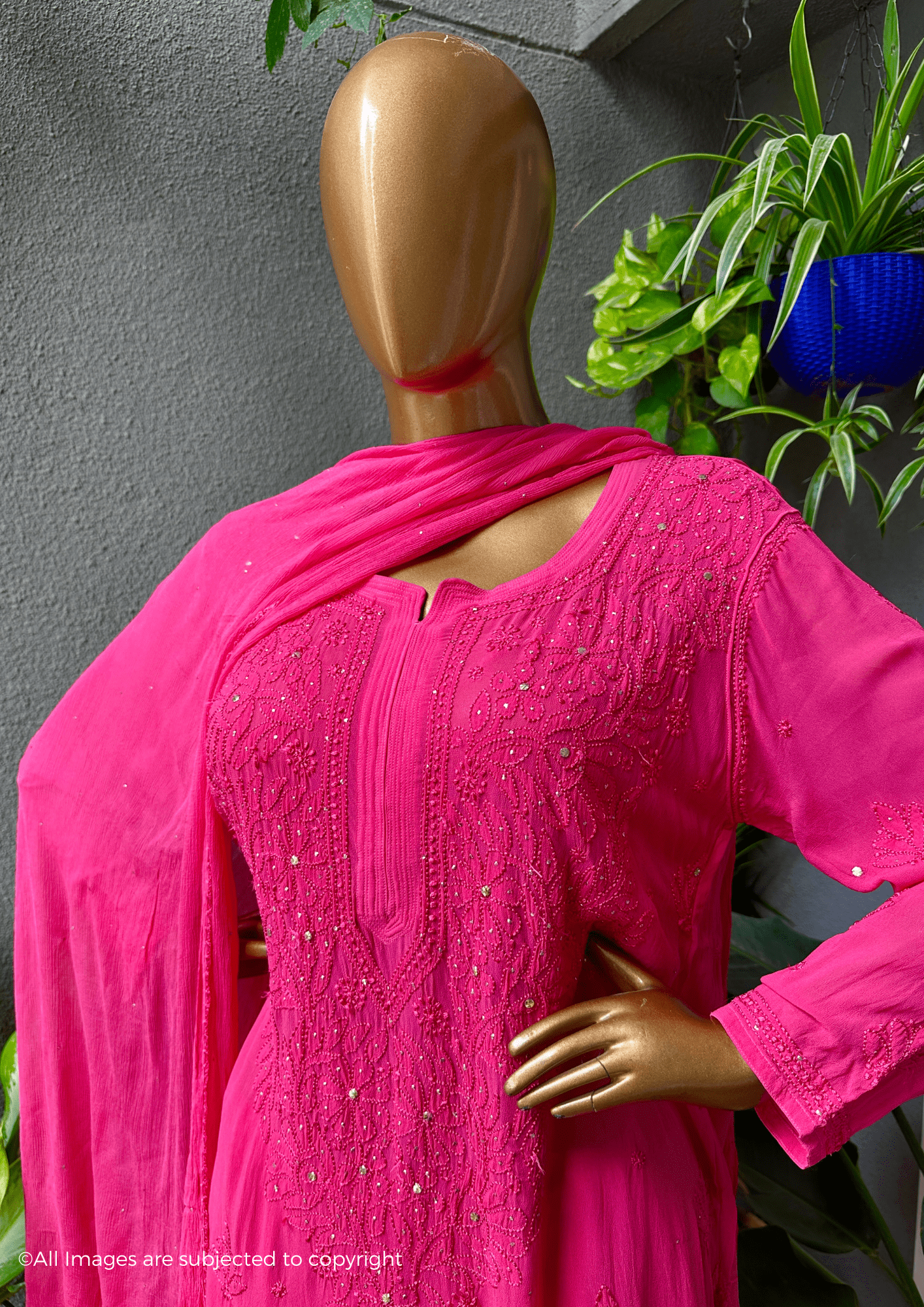 Adila Chikankari Full Jaal Suit Set
