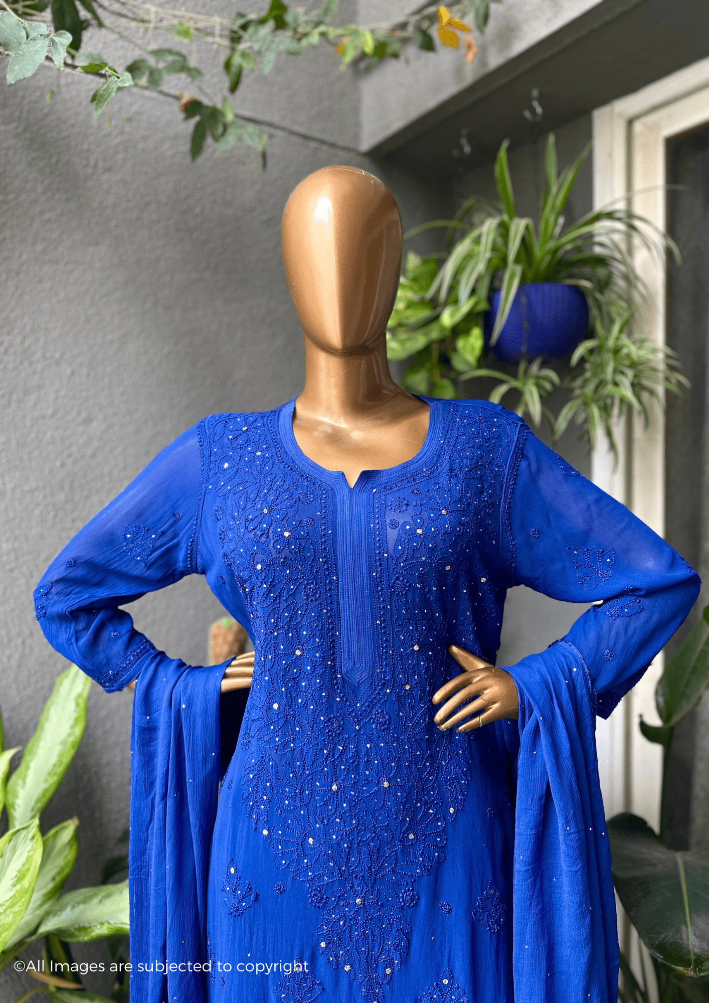 Adila Chikankari Full Jaal Suit Set
