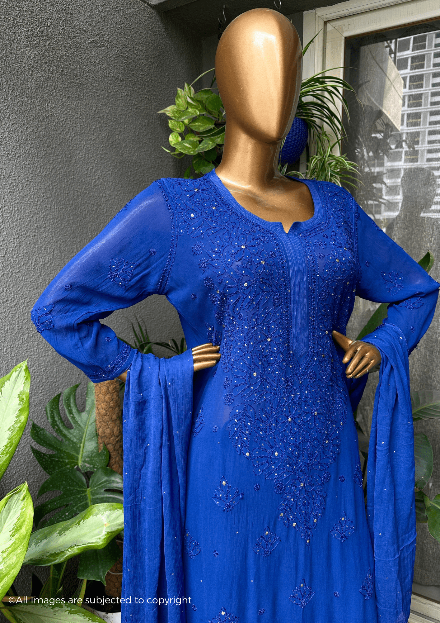 Adila Chikankari Full Jaal Suit Set