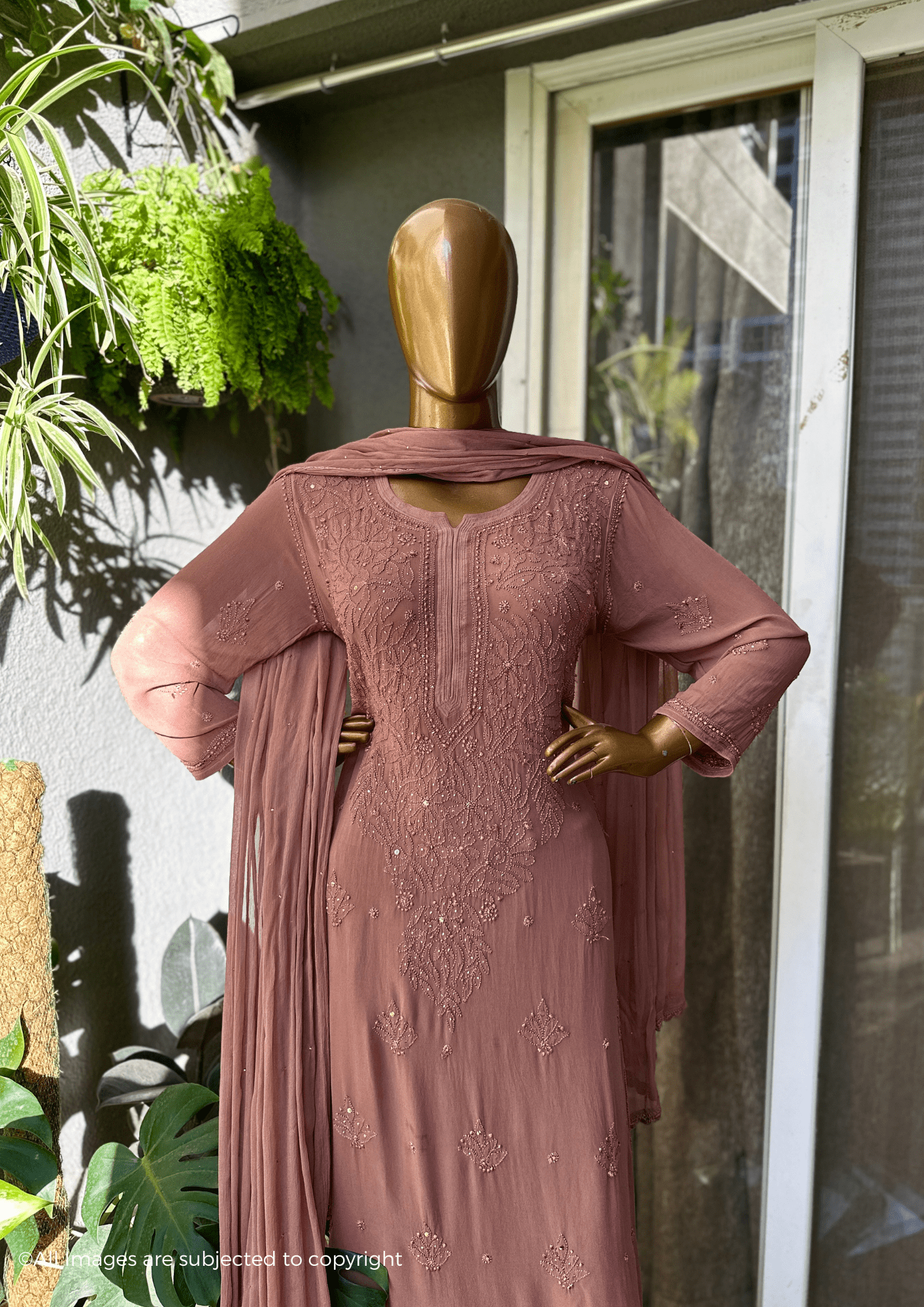 Adila Chikankari Full Jaal Suit Set