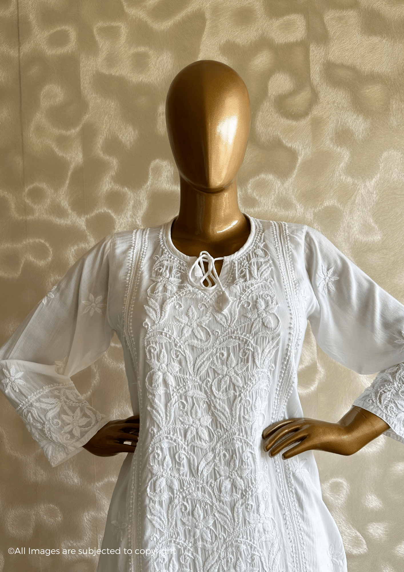 Afra Handcrafted Chikankari Modal Cotton Kurta