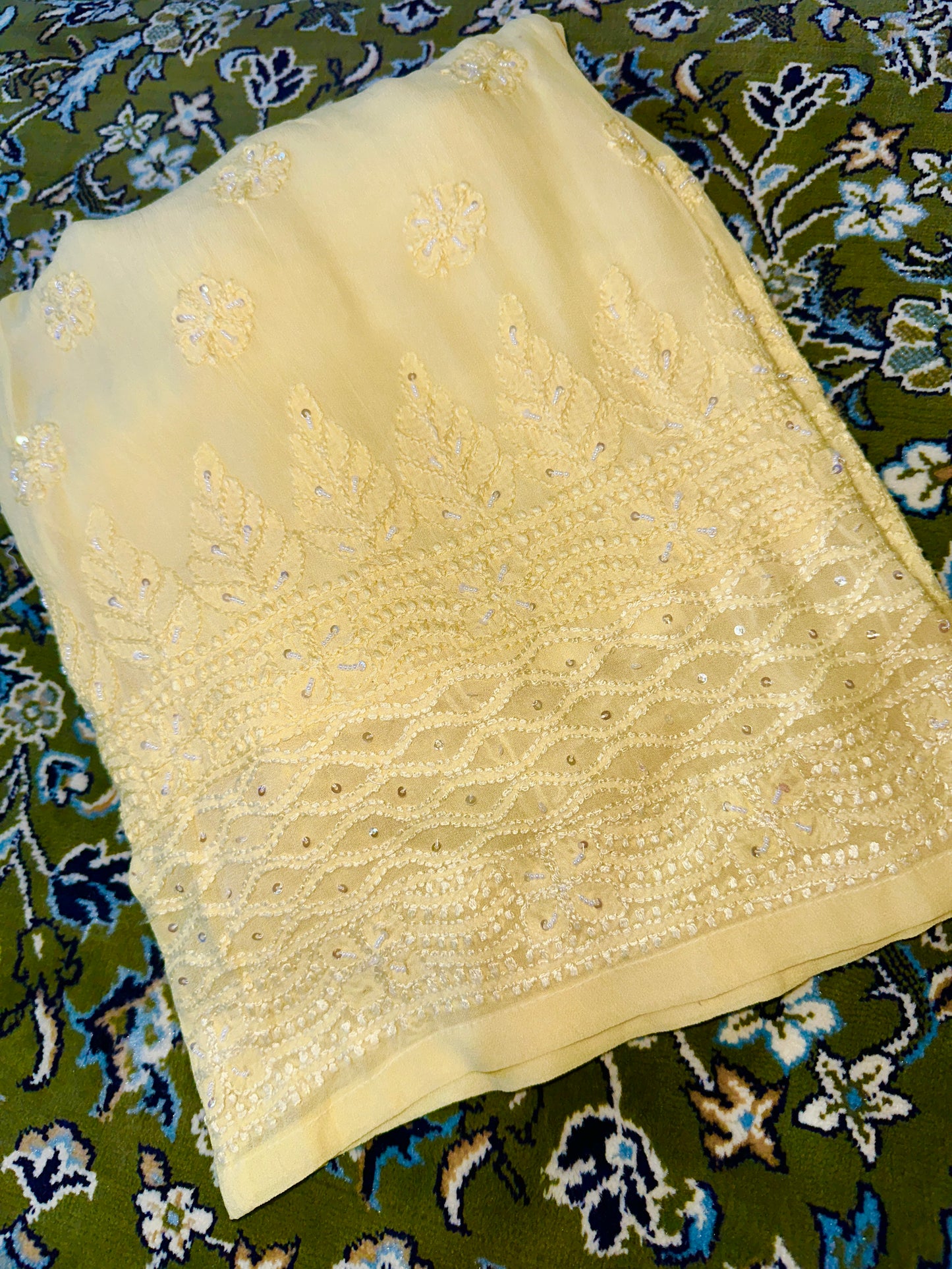 Viral Pearl & Cutdana Chikankari Suit Set - Butter Yellow