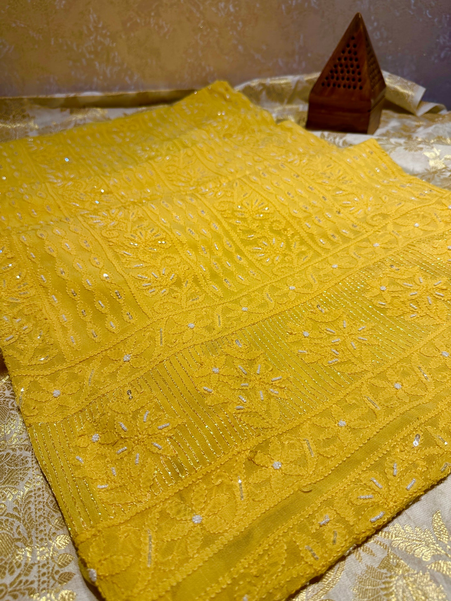 Viral Pearl & Cutdana Full Jaal Chikankari Unstitched Suit Set