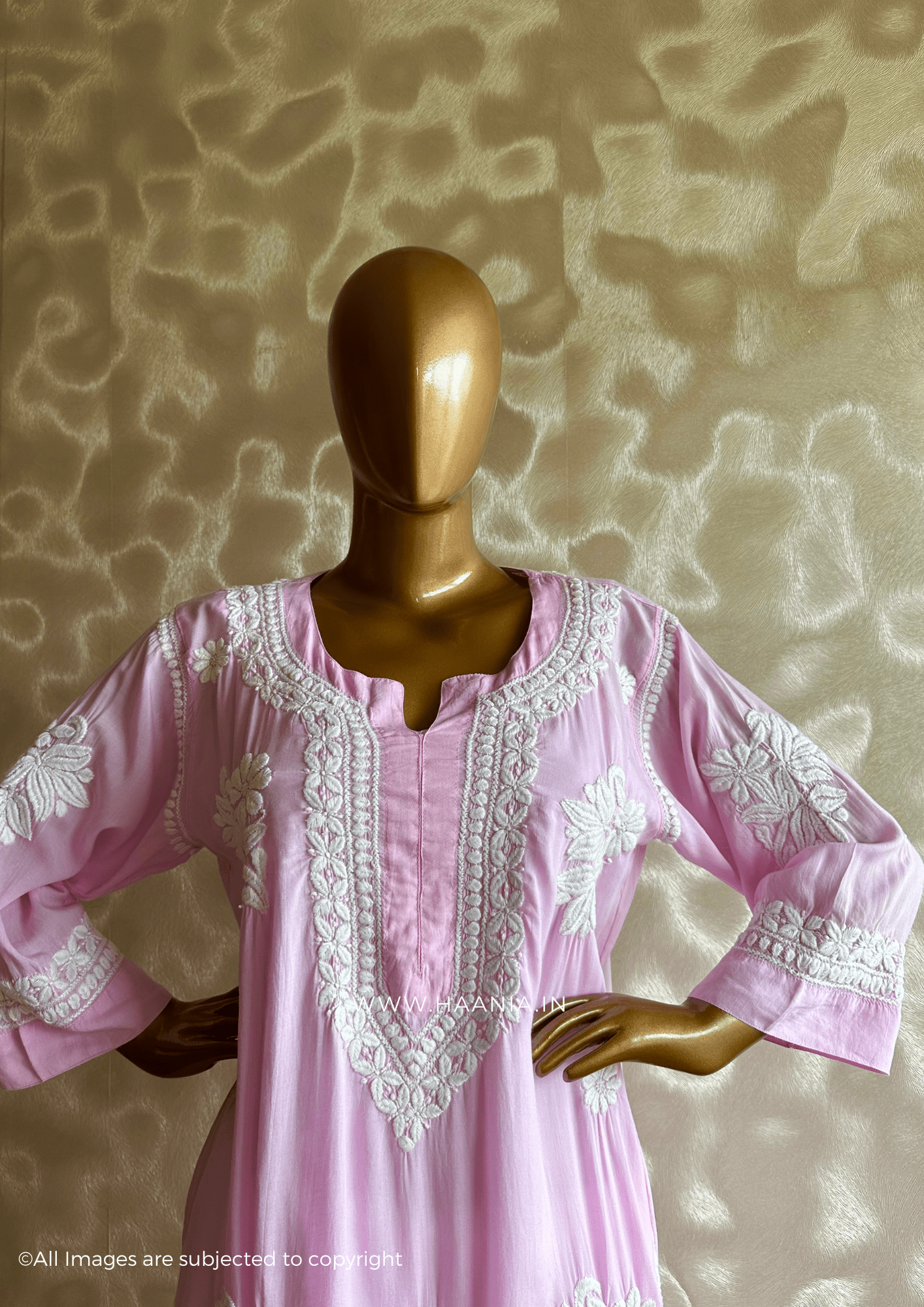 Handcrafted Modal Cotton 3D Chikankari Kurta