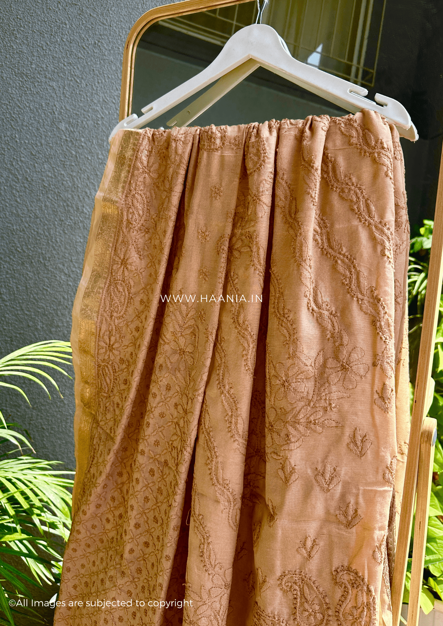 Chandani Handcrafted Chikankari Chanderi Saree