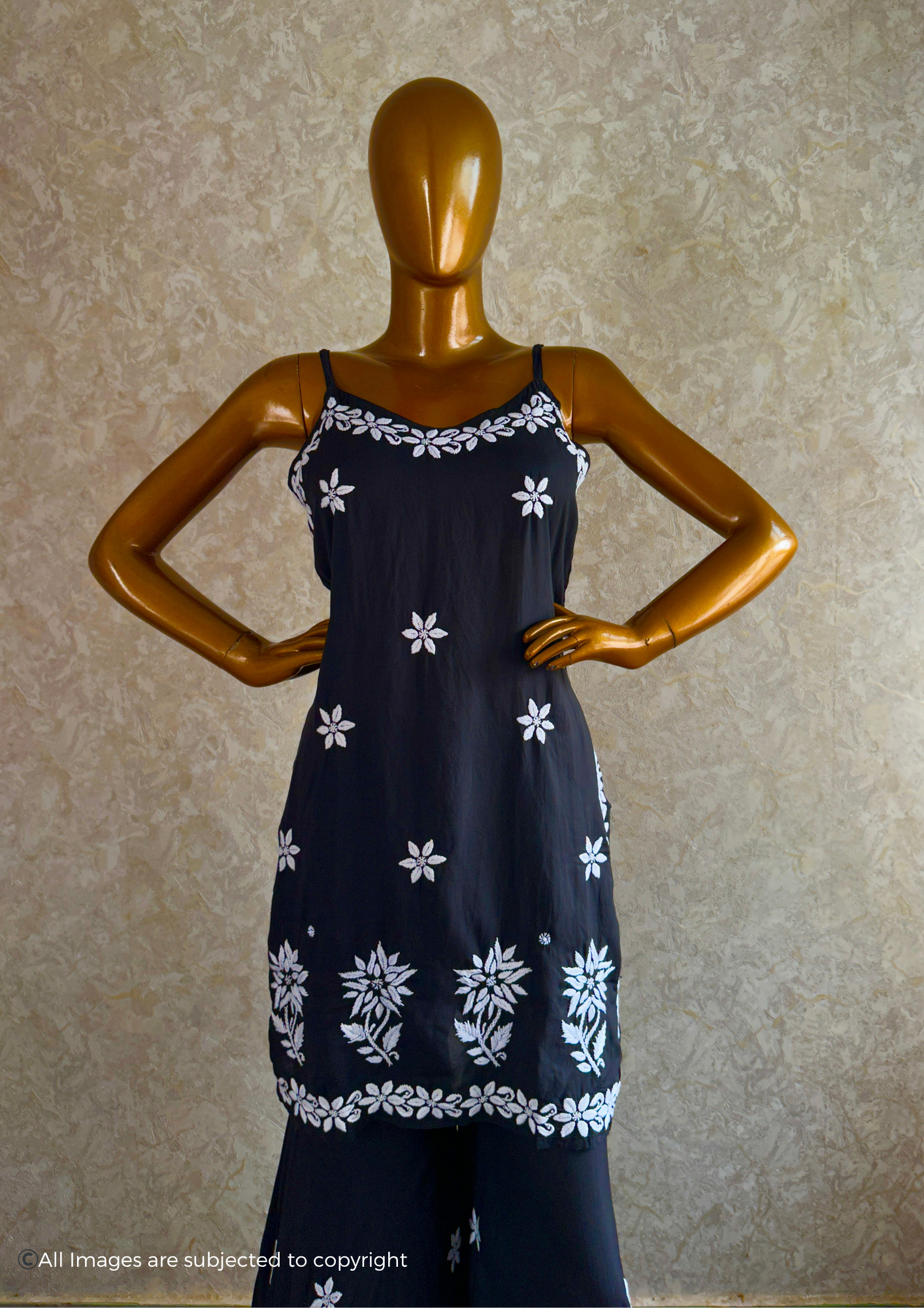 Handcrafted Chikankari Kurta & Sharara Set