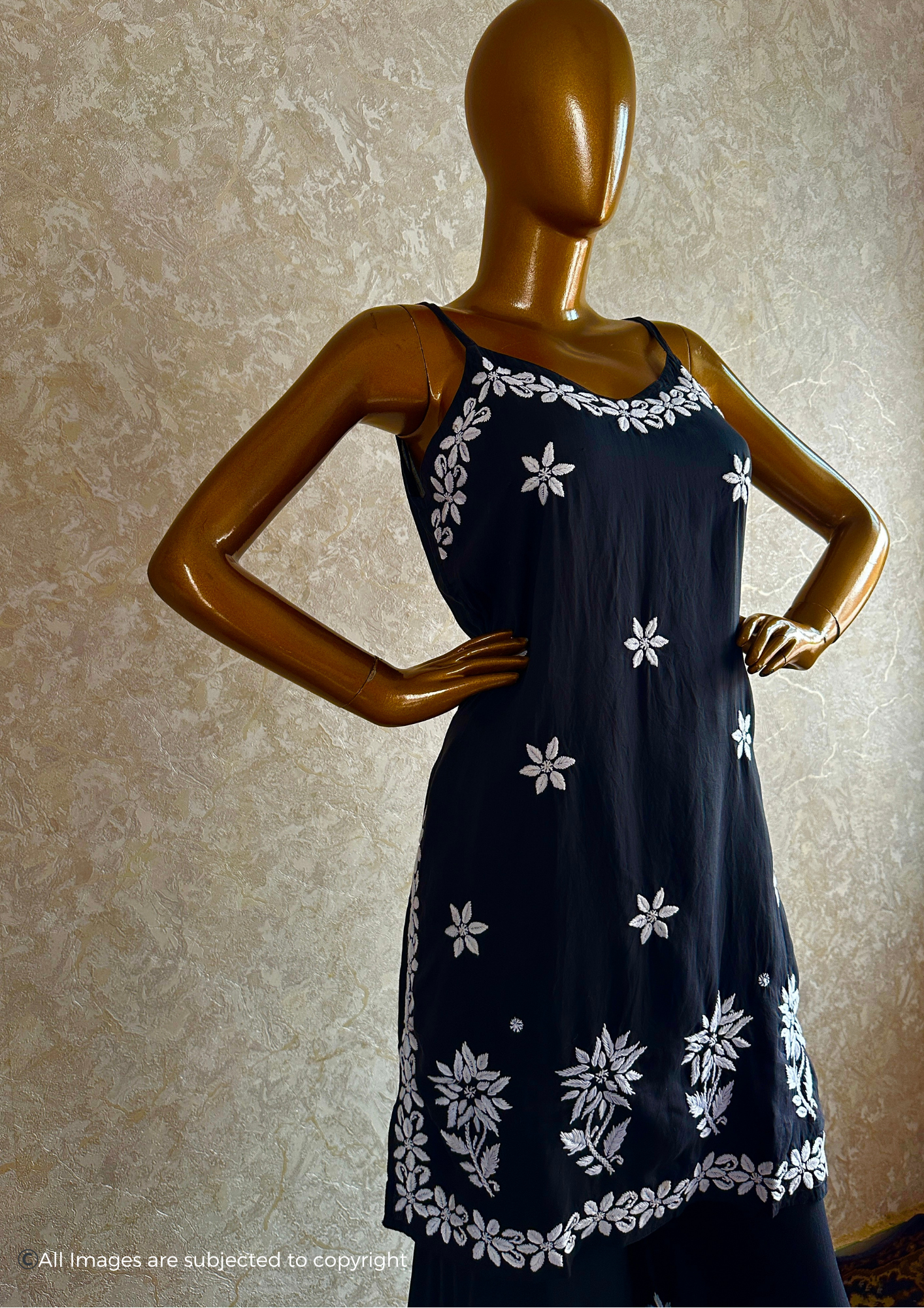 Handcrafted Chikankari Kurta & Sharara Set