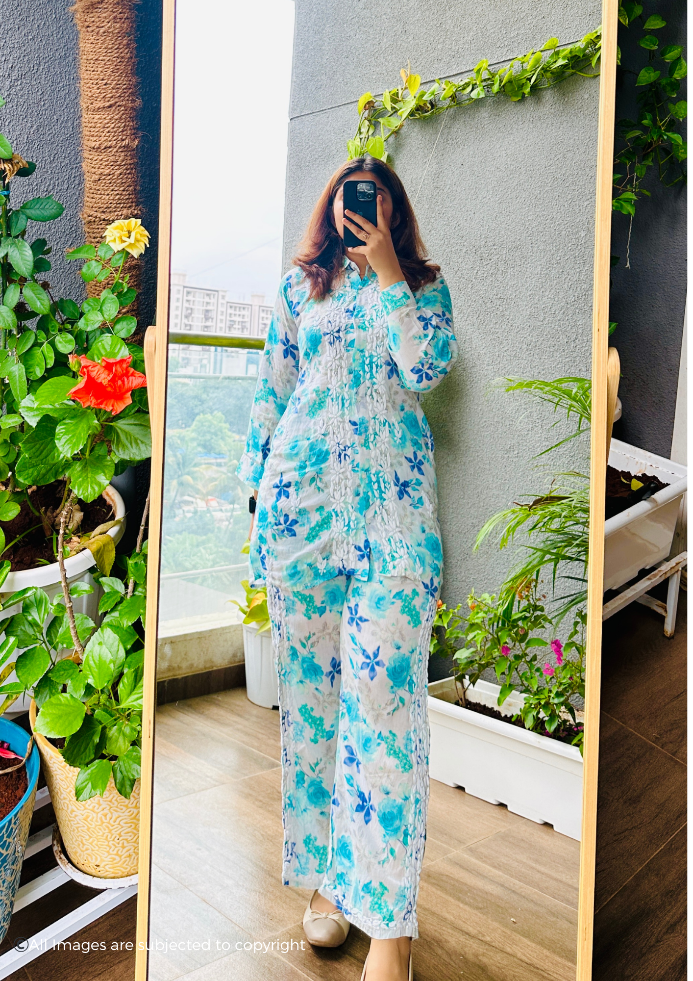 Handcrafted Chikankari Mul Cotton Printed Co-ord set
