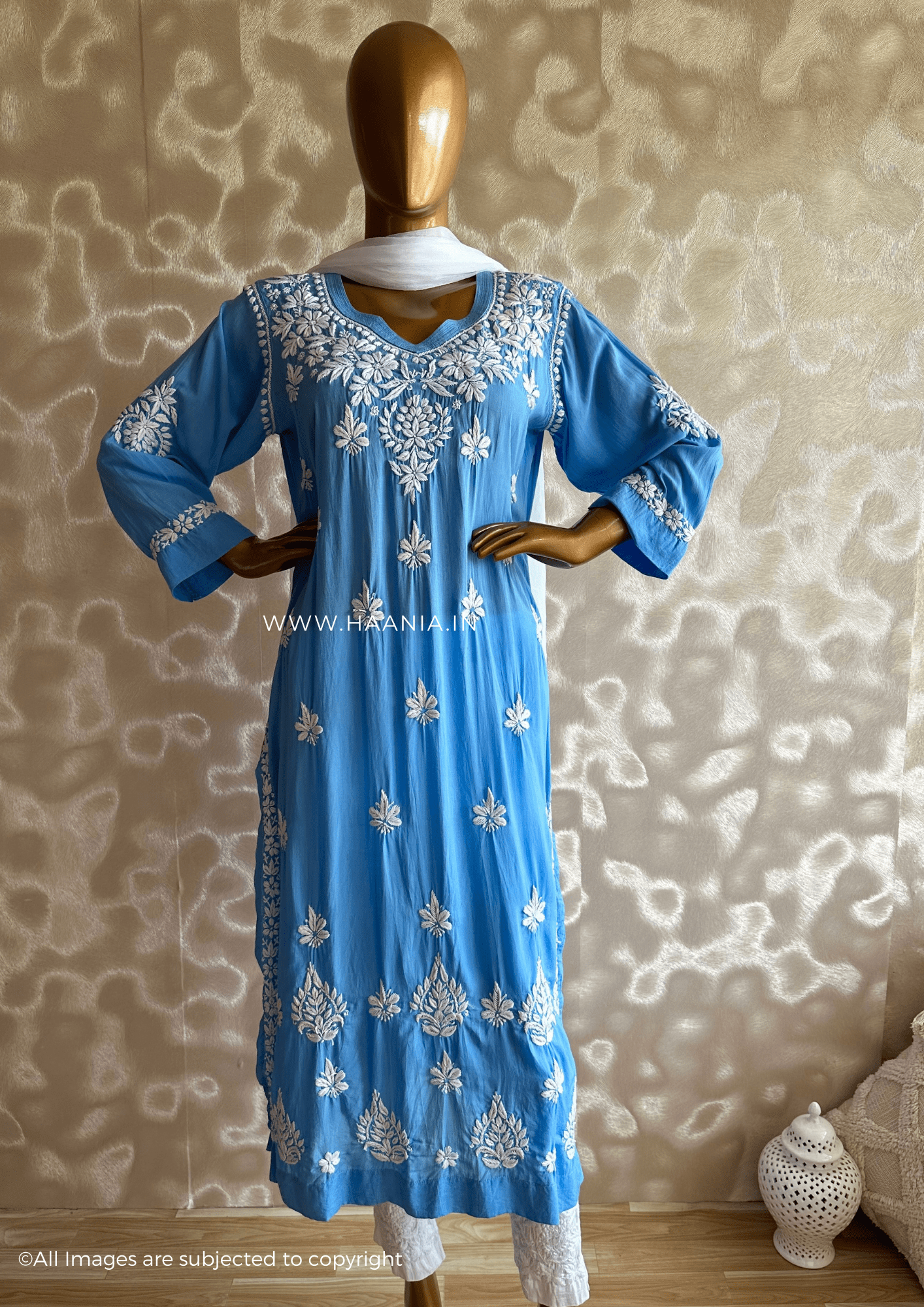 Modal Cotton Chikankari Kurti