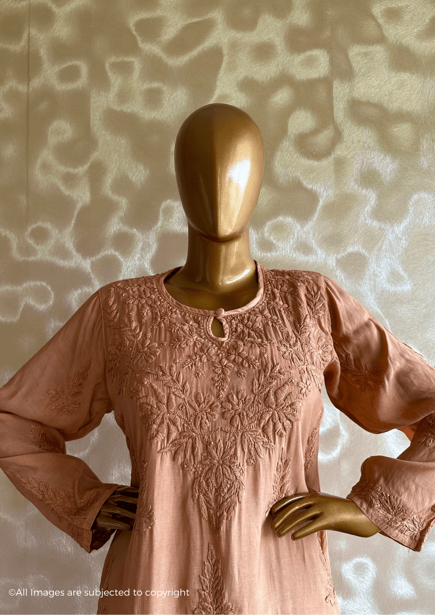 Handcrafted Chikankari Premium Muslin Silk Kurta