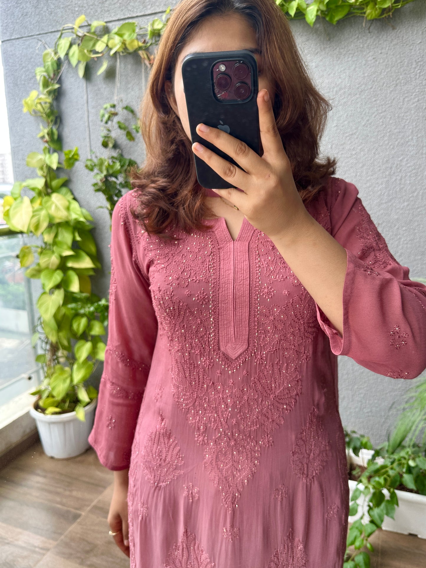 Raina Handcrafted Chikankari Double Layer Garara Set