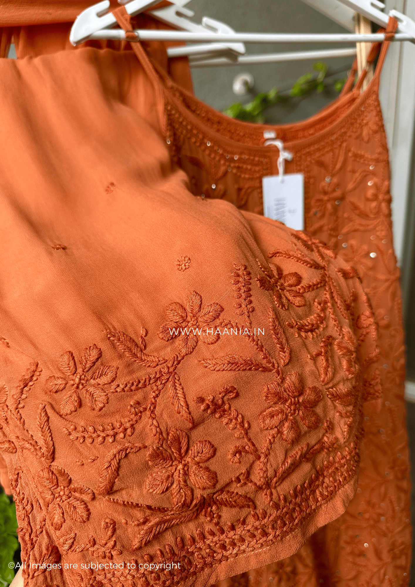 Diva Chikankari Mukaish Noodle Strap Suit Set