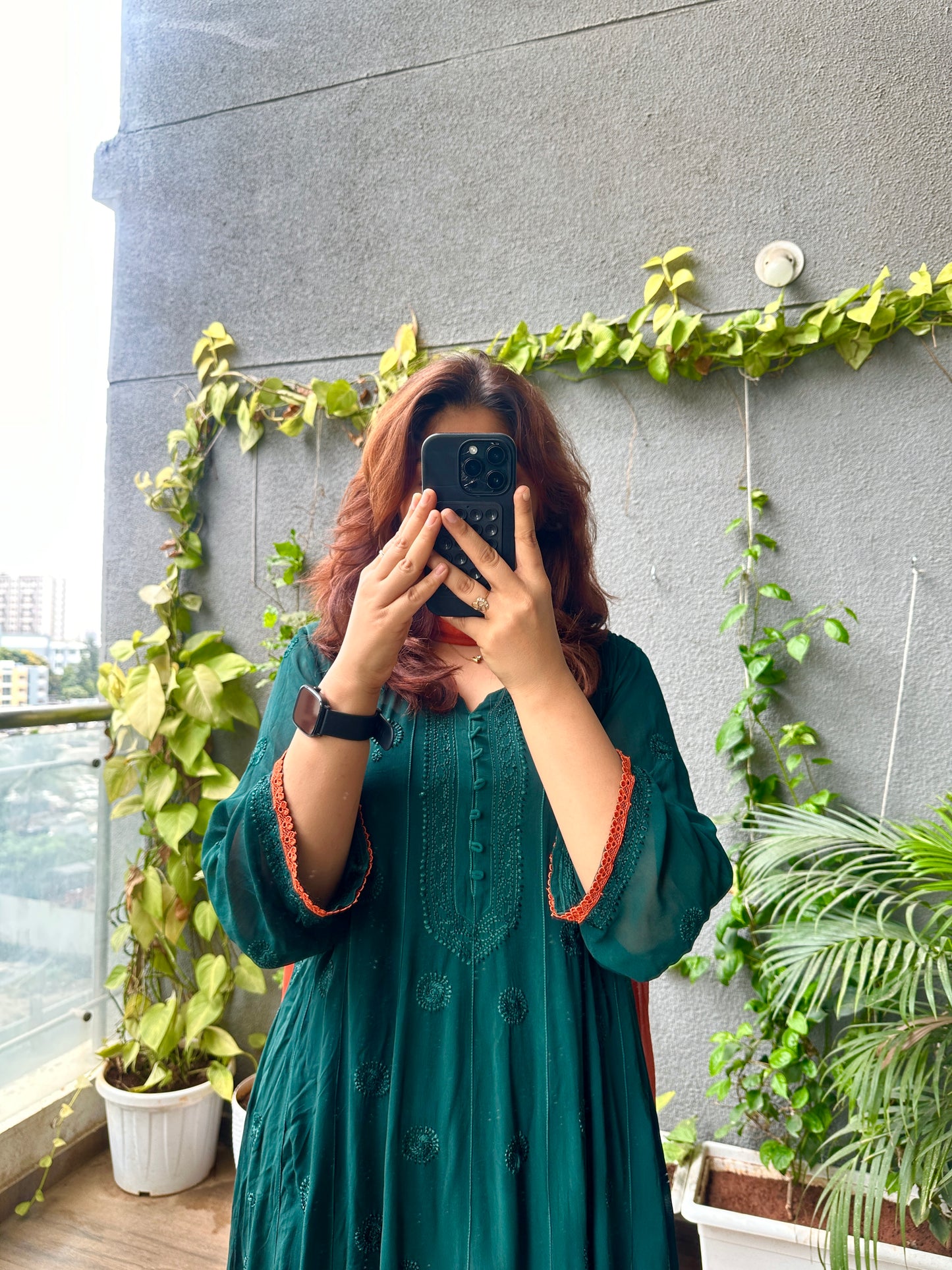 Handcrafted Chikankari Viscose Anarkali & Dupatta set