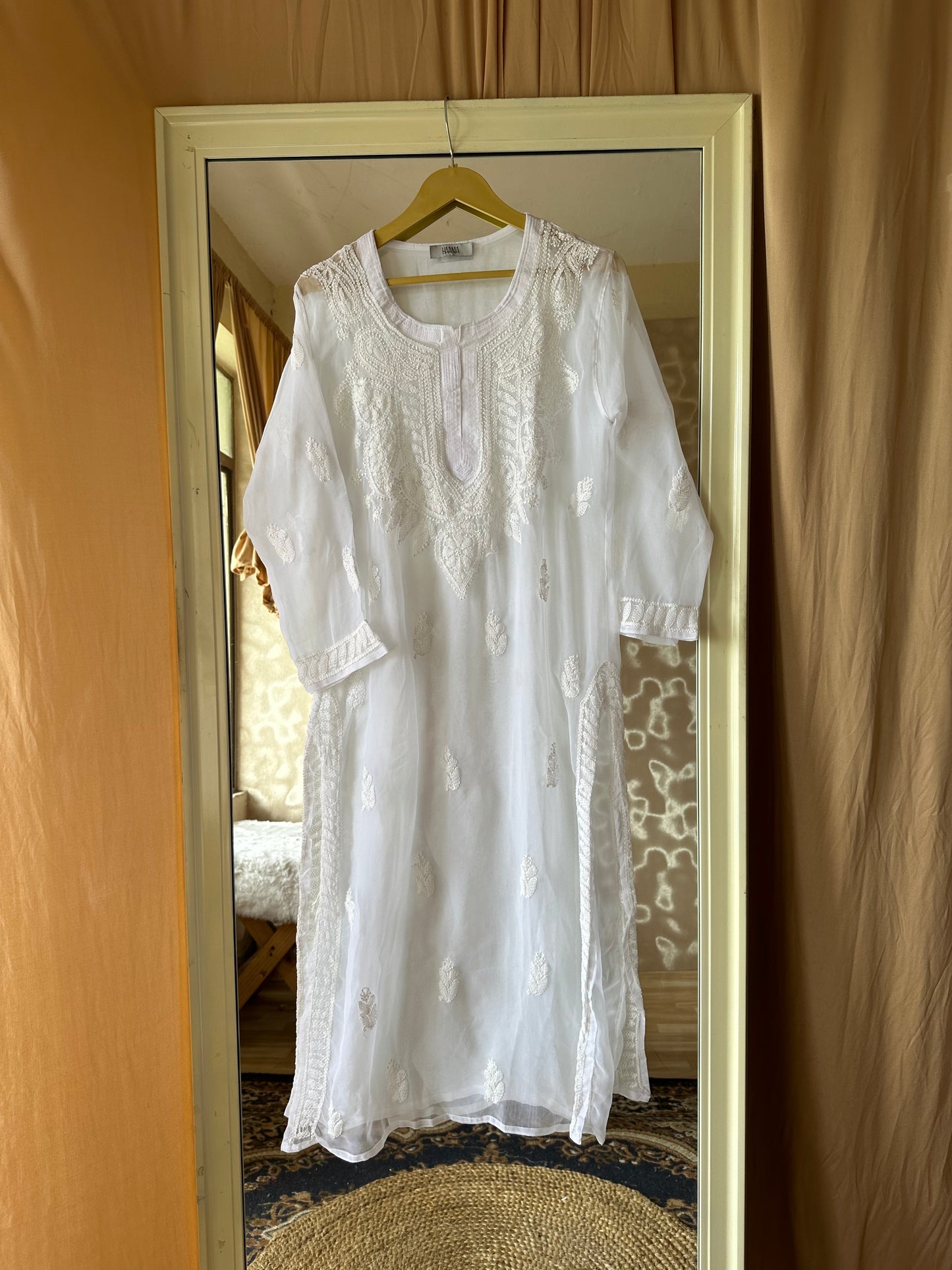 Handcrafted Chikankari Georgette Long Kurta
