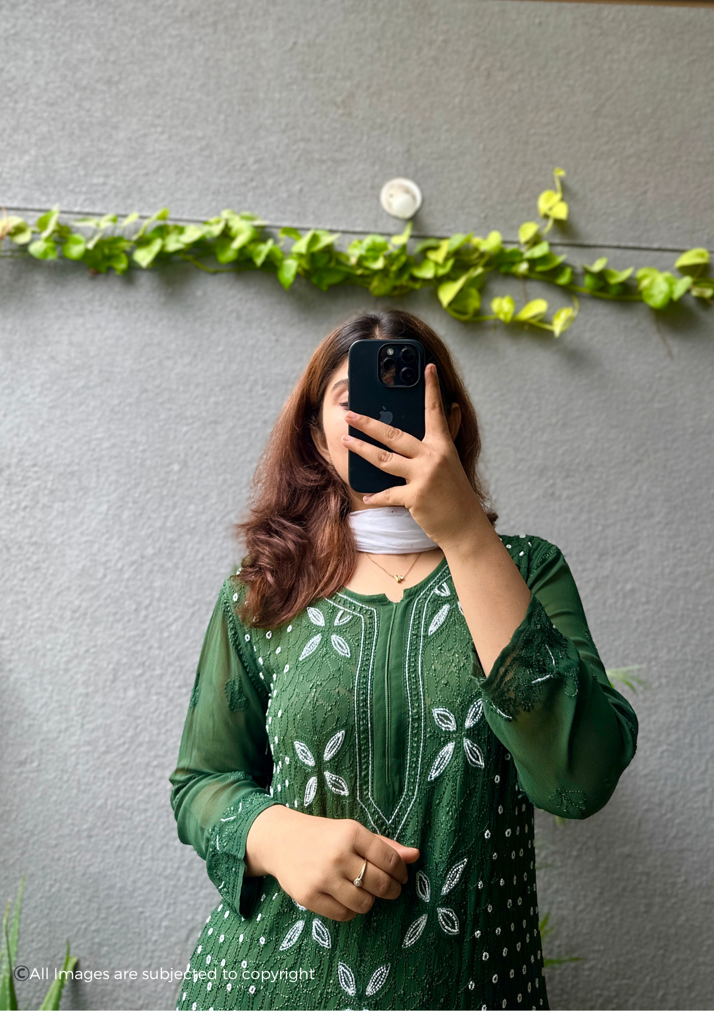 Handcrafted Chikankari Pearl & Cutdana Kurta Palazzo set