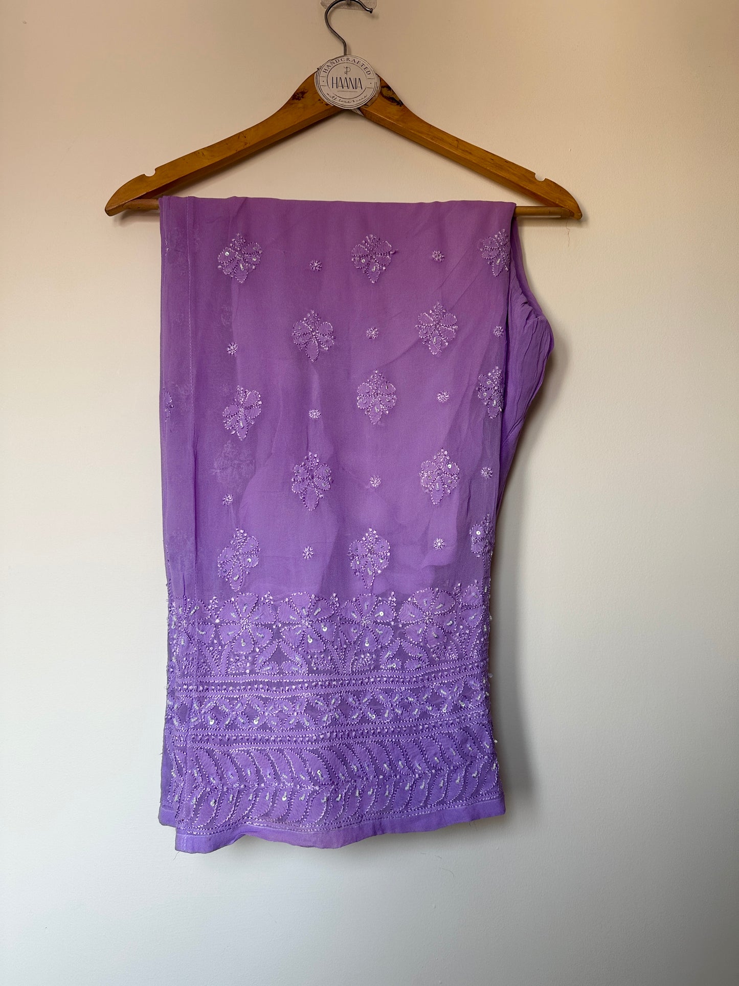 Viral Pearl & Cutdana Chikankari Suit Set - Lilac