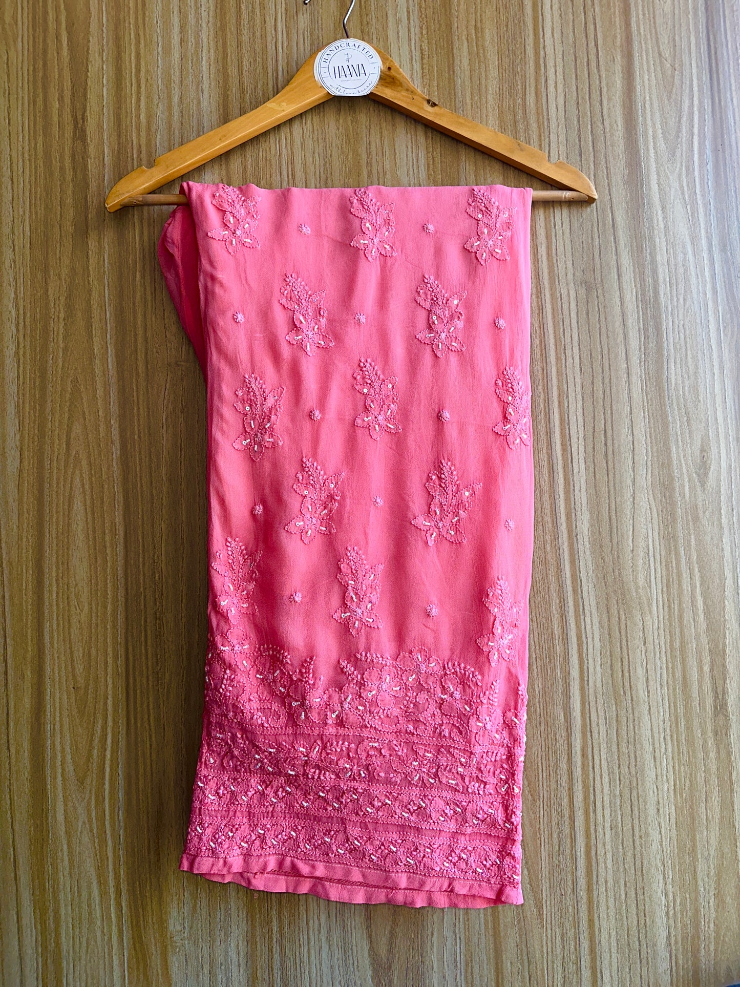 Viral Pearl & Cutdana Chikankari Suit Set - Pink