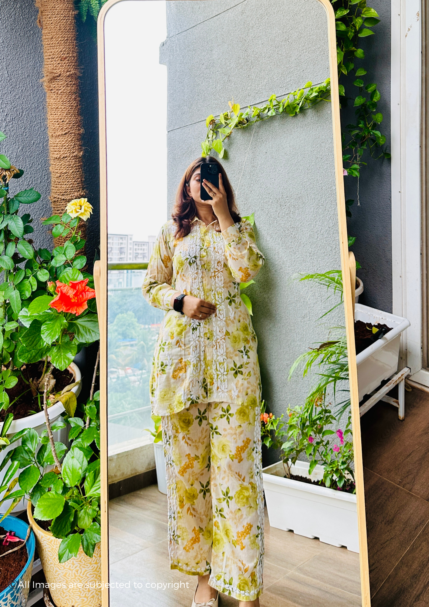 Handcrafted Chikankari Mul Cotton Printed Co-ord set
