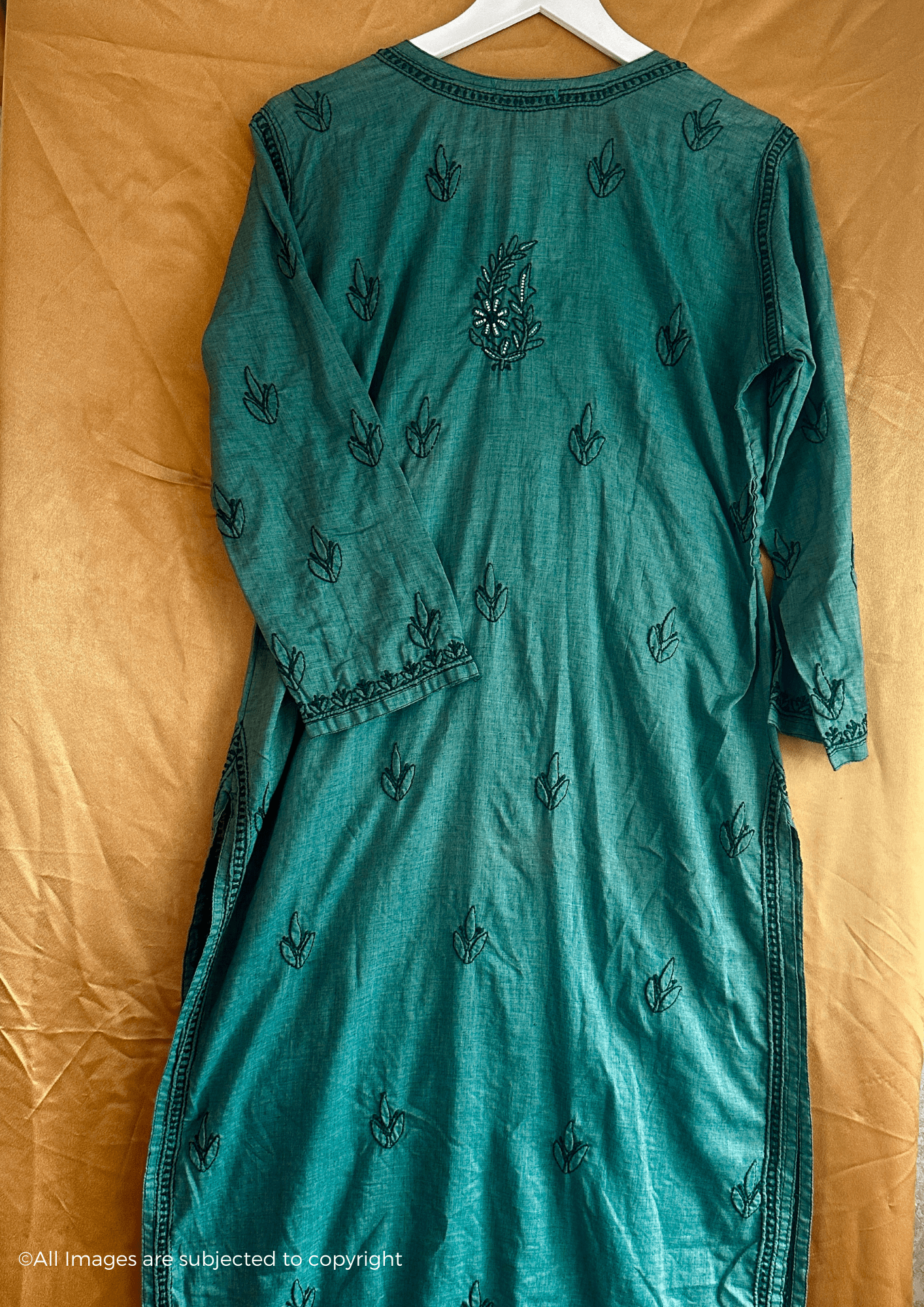Handcrafted Cotton Chikankari Pearl Cutdana Kurti