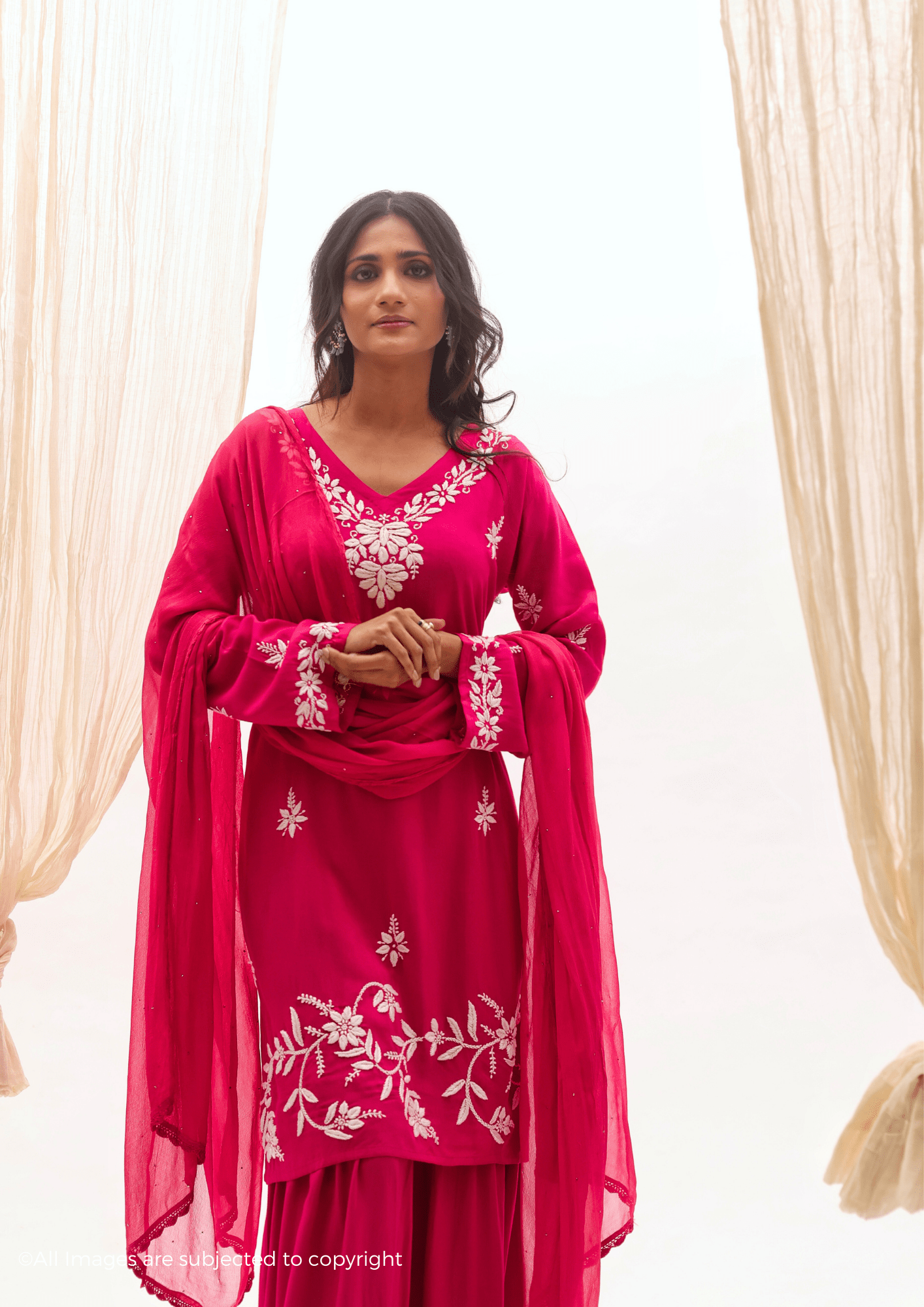 Haya Handcrafted Chikankari Modal Cotton Garara Set