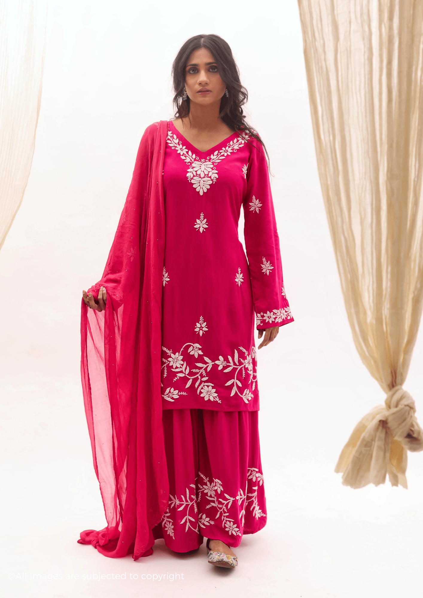 Haya Handcrafted Chikankari Modal Cotton Garara Set