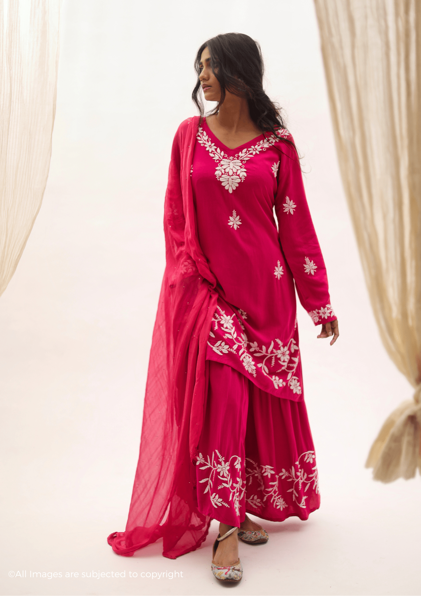 Haya Handcrafted Chikankari Modal Cotton Garara Set