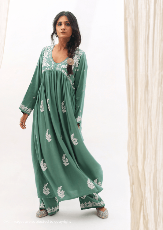 Heer Handcrafted Chikankari Suit Set