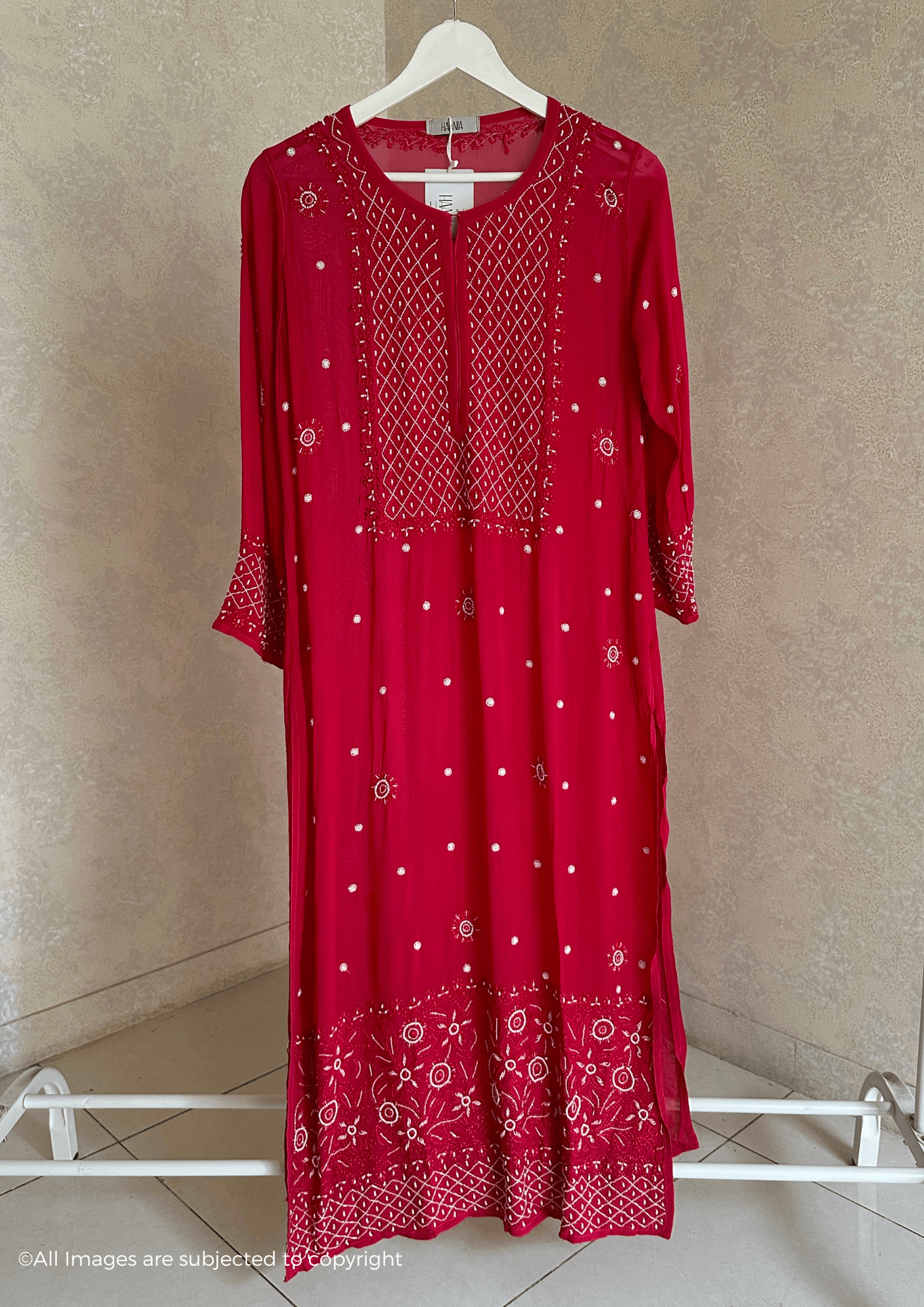 Noor Chikankari Pearl & Cutdana Kurti