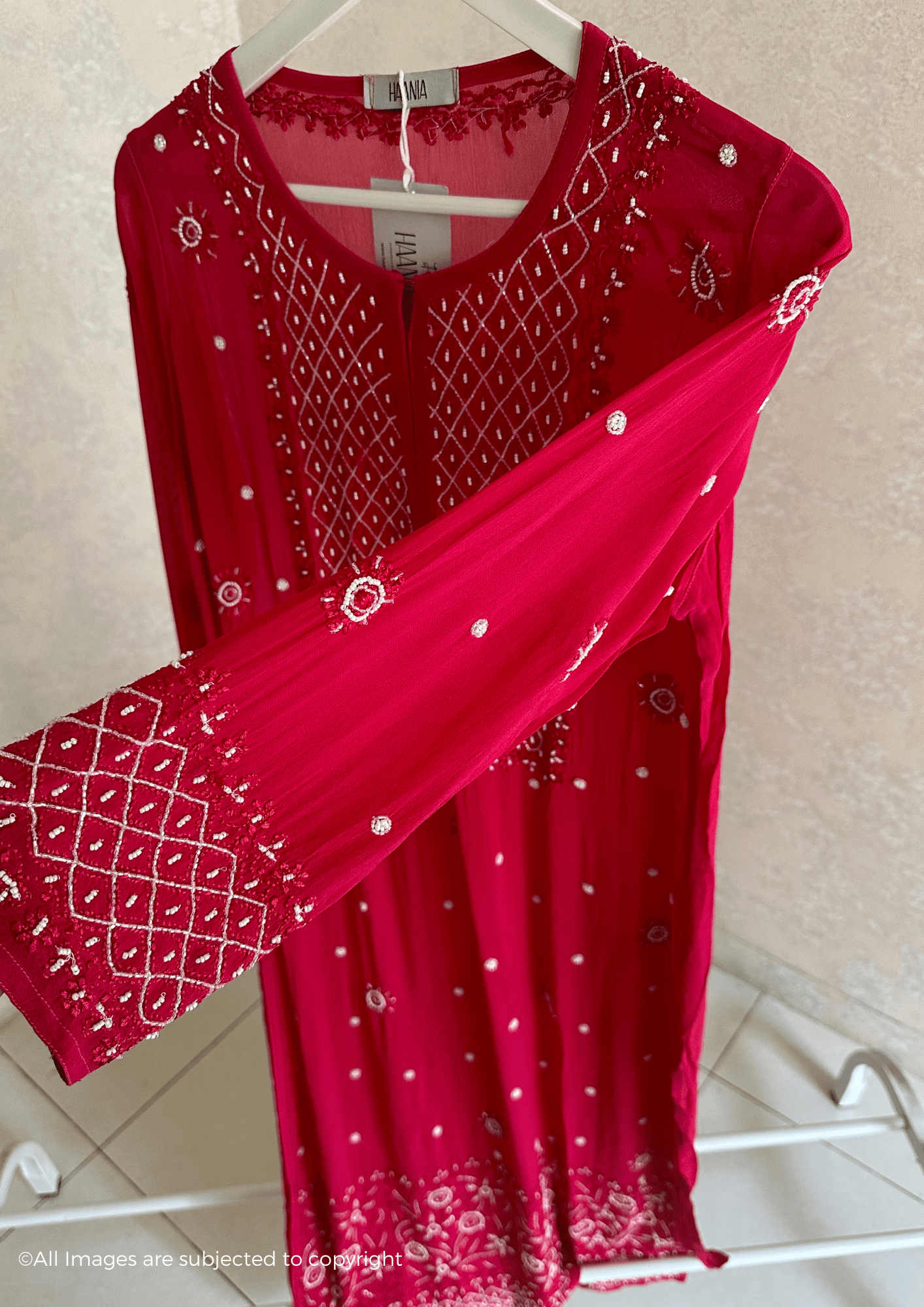 Noor Chikankari Pearl & Cutdana Kurti